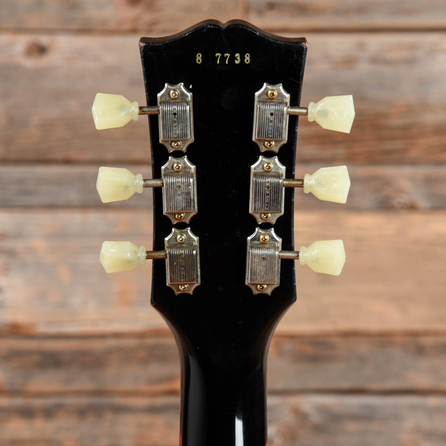 Gibson Custom 1958 Les Paul Standard Reissue Aged Ebony Painted Over Sunburst 2017 Electric Guitars / Solid Body