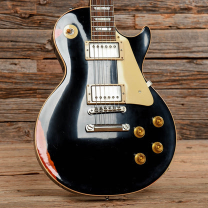 Gibson Custom 1958 Les Paul Standard Reissue Aged Ebony Painted Over Sunburst 2017 Electric Guitars / Solid Body