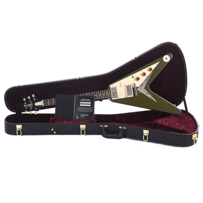 Gibson Custom 1959 Flying V Mahogany Olive Drab VOS Electric Guitars / Solid Body