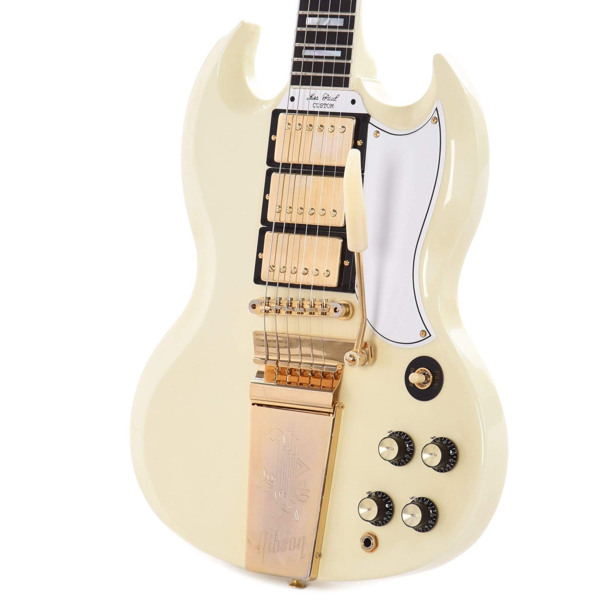 Gibson Custom 1963 Les Paul SG Custom Reissue w/Maestro Classic White VOS Electric Guitars / Solid Body