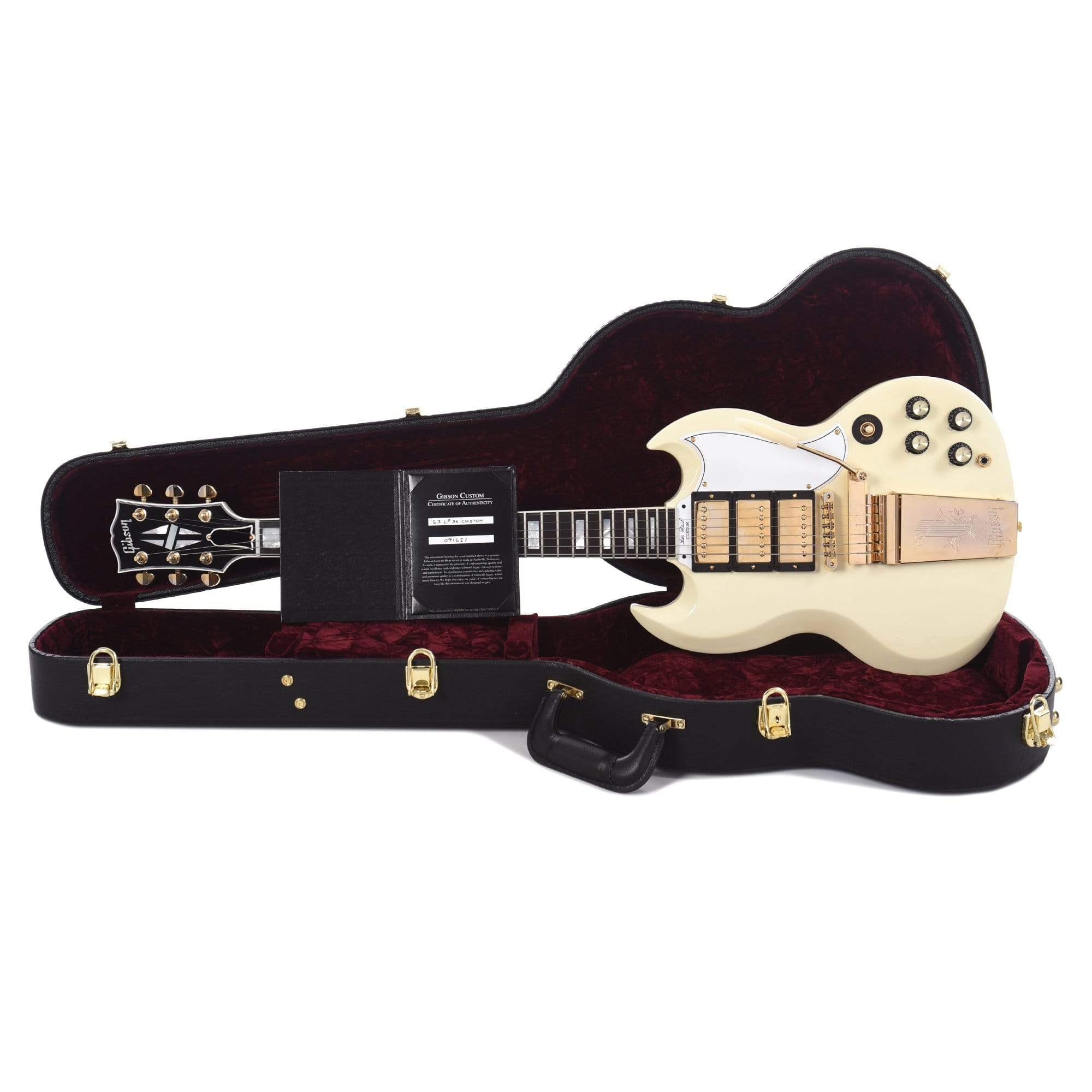 Gibson Custom 1963 Les Paul SG Custom Reissue w/Maestro Classic White VOS Electric Guitars / Solid Body