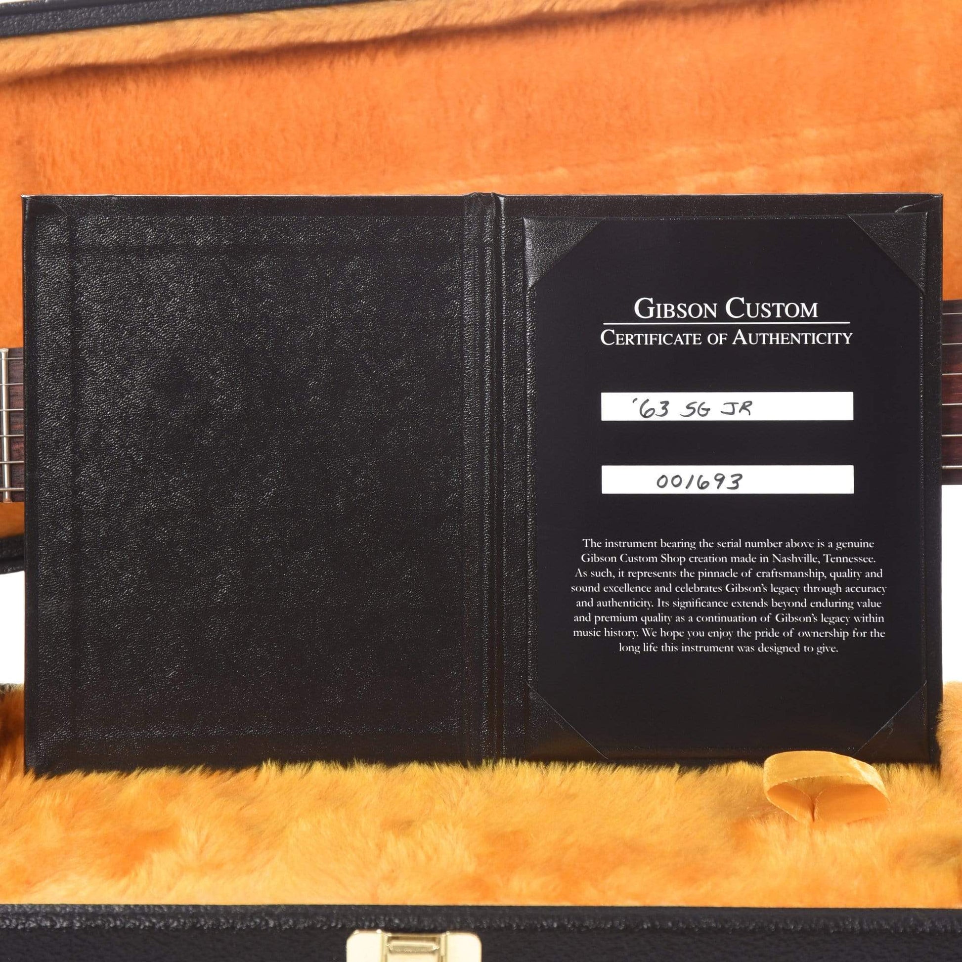 Gibson Custom 1963 SG Junior Reissue Lightning Bar Cherry Red VOS Electric Guitars / Solid Body