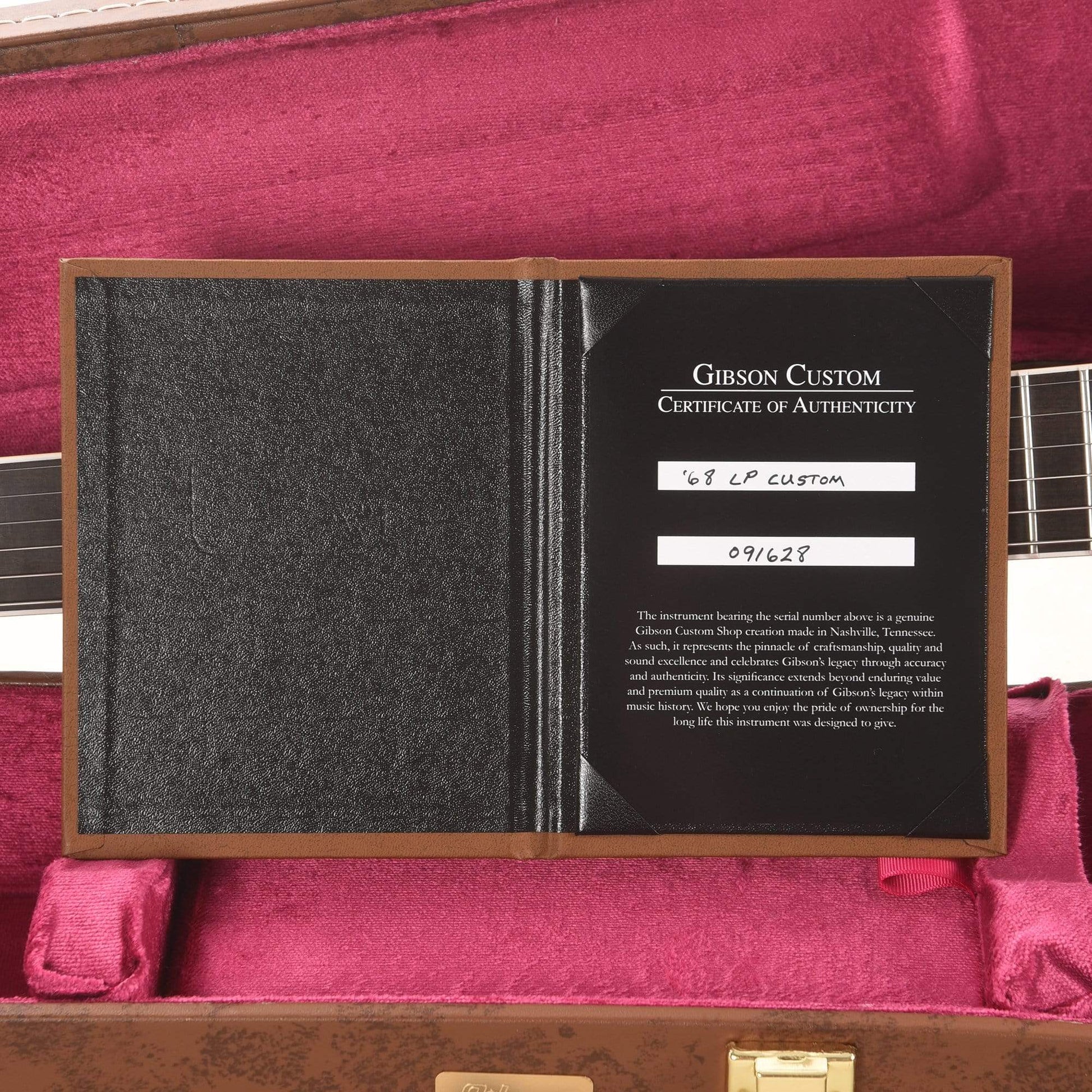 Gibson Custom 1968 Les Paul Custom Reissue Ebony Gloss Electric Guitars / Solid Body