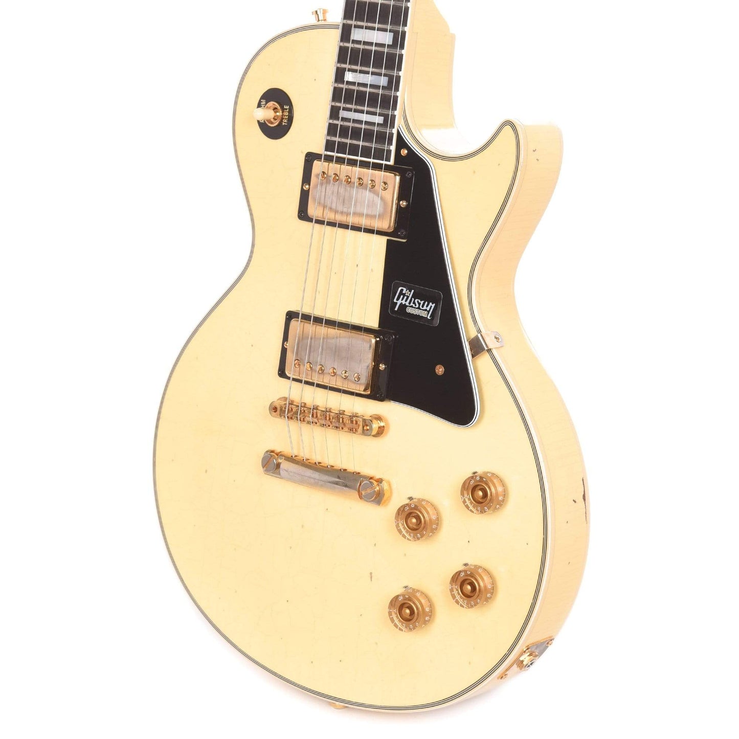 Gibson Custom 1974 Les Paul Custom Aged Classic White VOS Electric Guitars / Solid Body