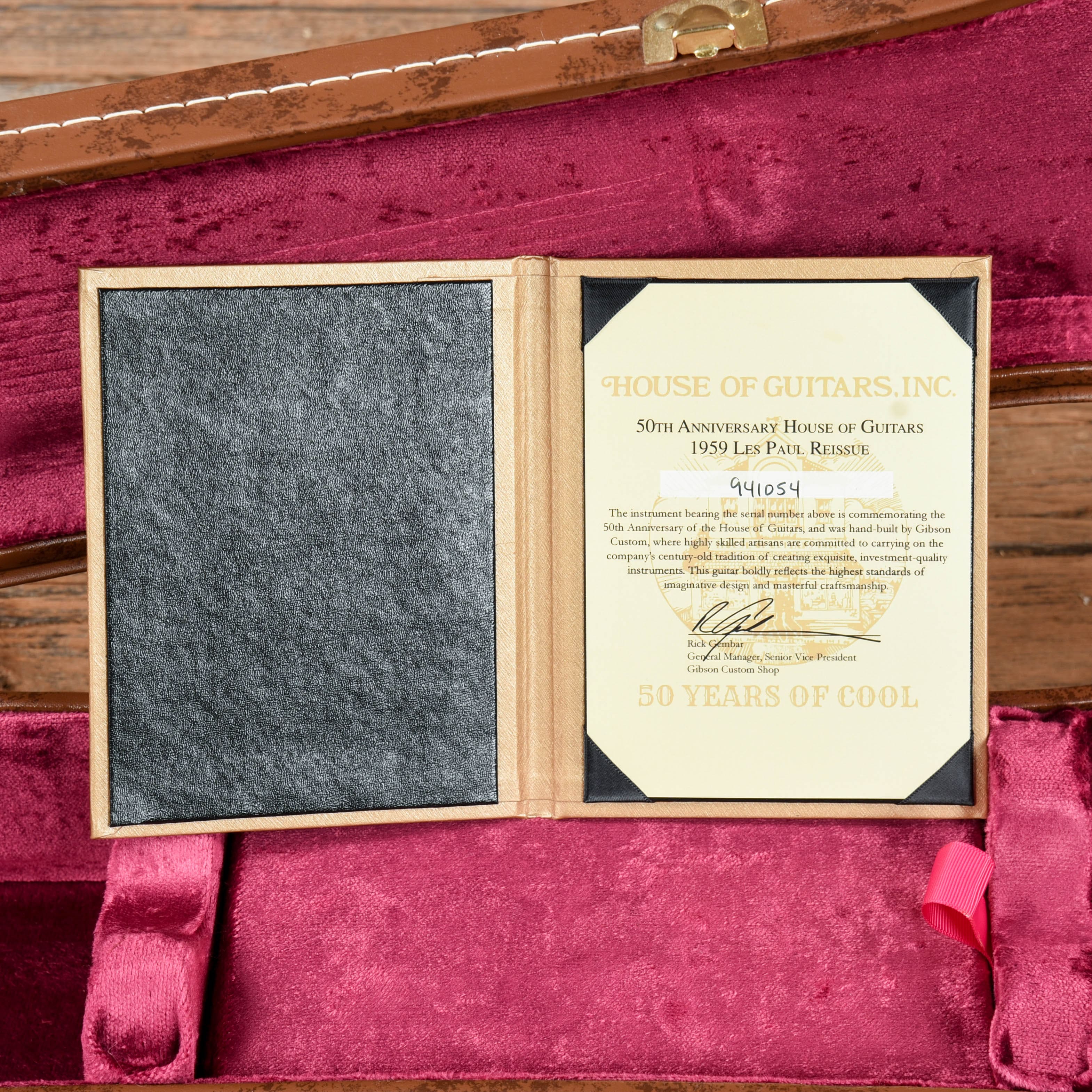 Gibson Custom 50th Anniversary  '59 Les Paul Reissue House of Blues Edition Sunburst Electric Guitars / Solid Body