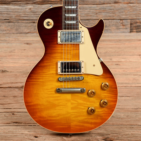 Gibson Custom '58 Les Paul Reissue Aged Sunburst Electric Guitars / Solid Body