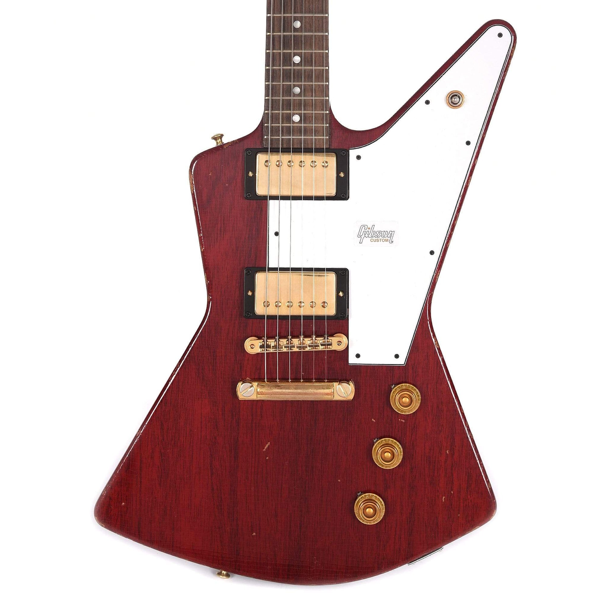 Gibson Custom '58 Mahogany Explorer Extra Cut Faded Cherry Heavy Aged PSL Electric Guitars / Solid Body