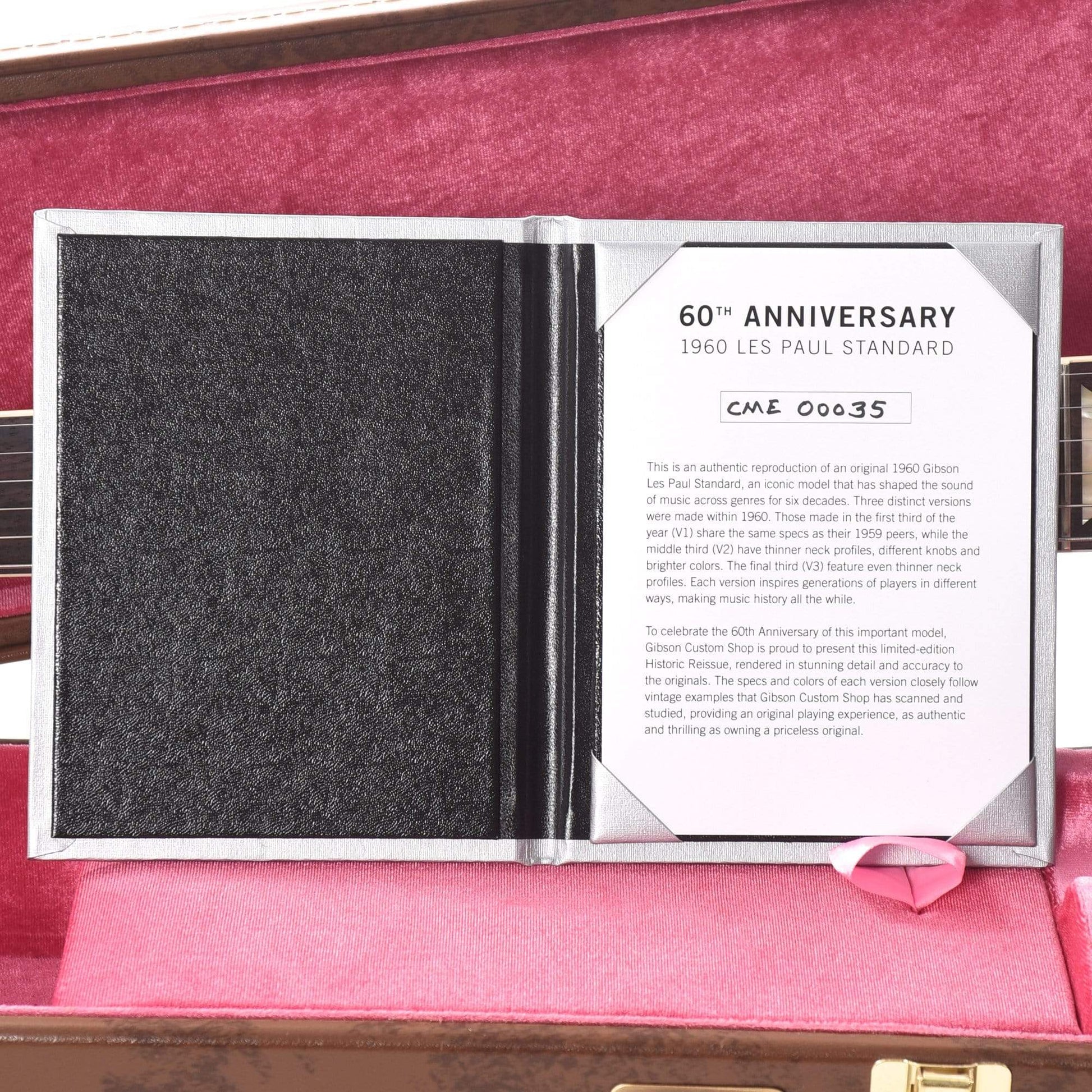 Gibson Custom 60th Anniversary 1960 Les Paul Standard "CME Spec" Washed Bourbon Burst VOS w/60 V2 Neck Electric Guitars / Solid Body