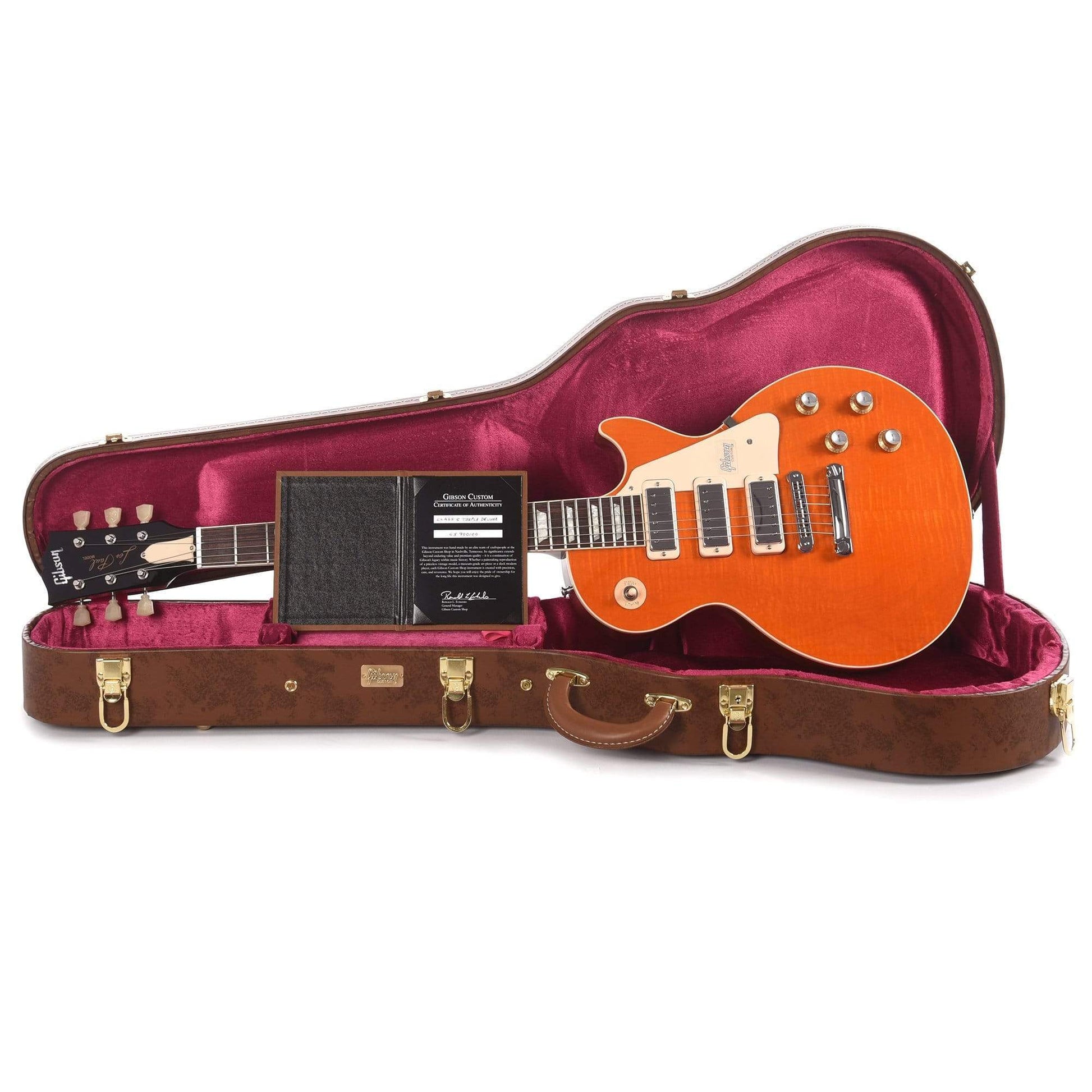 Gibson Custom Class 5 Triple Deluxe 3-Pickup Trans Orange Top Electric Guitars / Solid Body