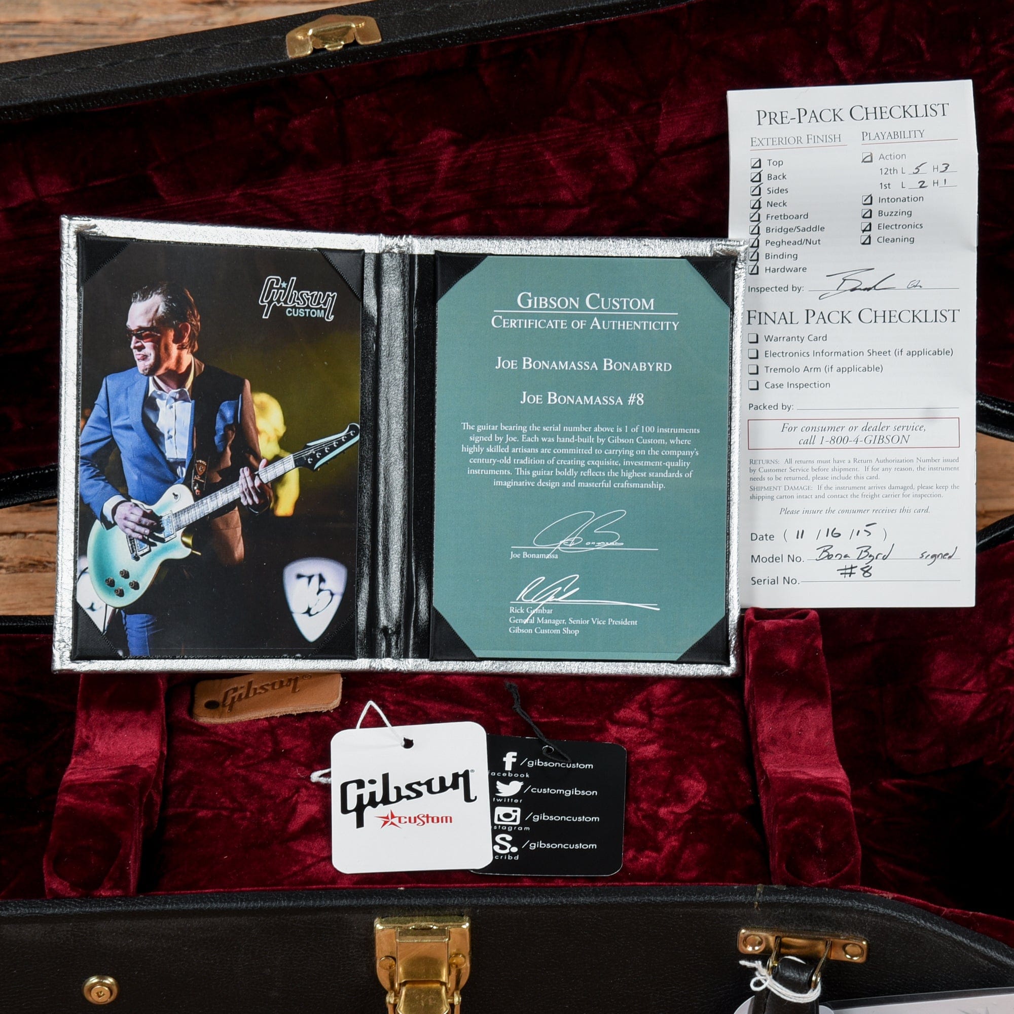 Gibson Custom Joe Bonamassa Bonabyrd Signed Pelham Blue 2015 Electric Guitars / Solid Body
