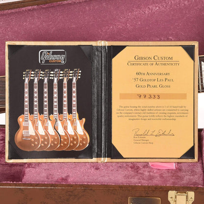 Gibson Custom Les Paul 1957 Goldtop 1960th Anniversary Pearl Gold Gloss Electric Guitars / Solid Body