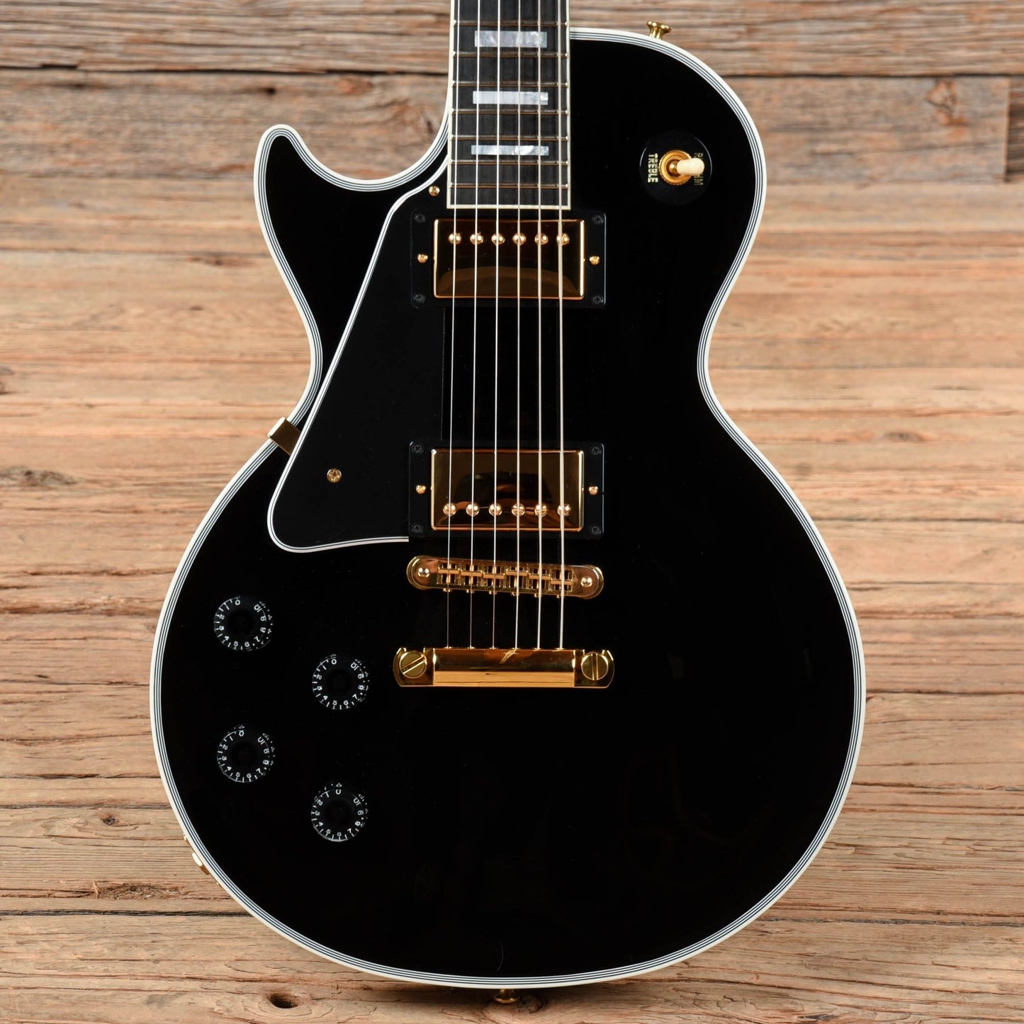 Gibson Custom Les Paul Custom Ebony 2021 LEFTY Electric Guitars / Solid Body
