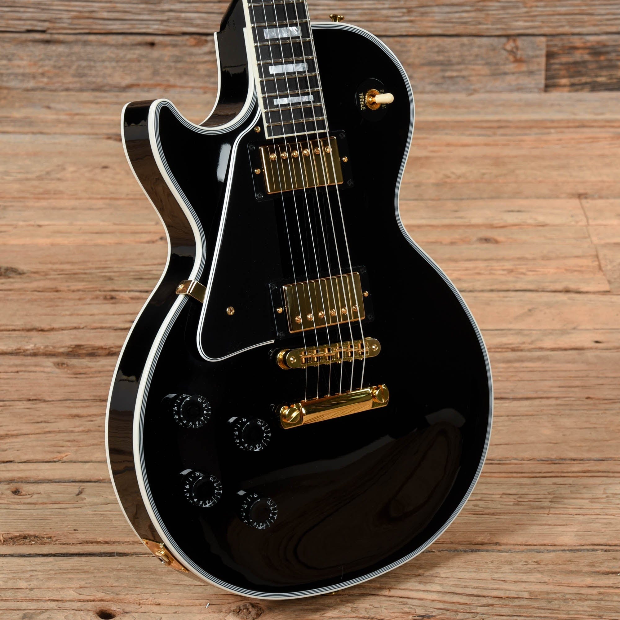Gibson Custom Les Paul Custom Ebony 2021 LEFTY Electric Guitars / Solid Body