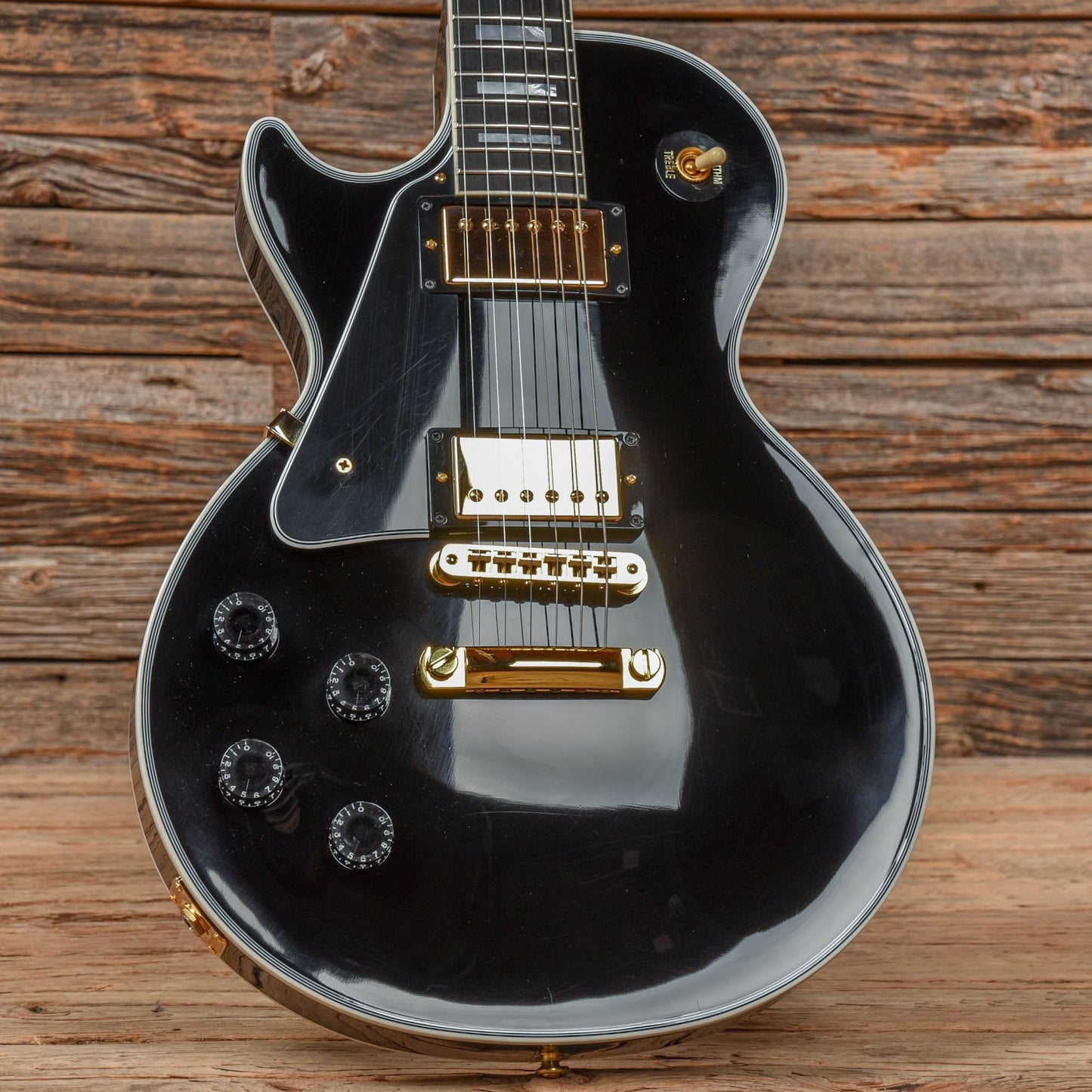 Gibson Custom Les Paul Custom Ebony 2021 LEFTY Electric Guitars / Solid Body