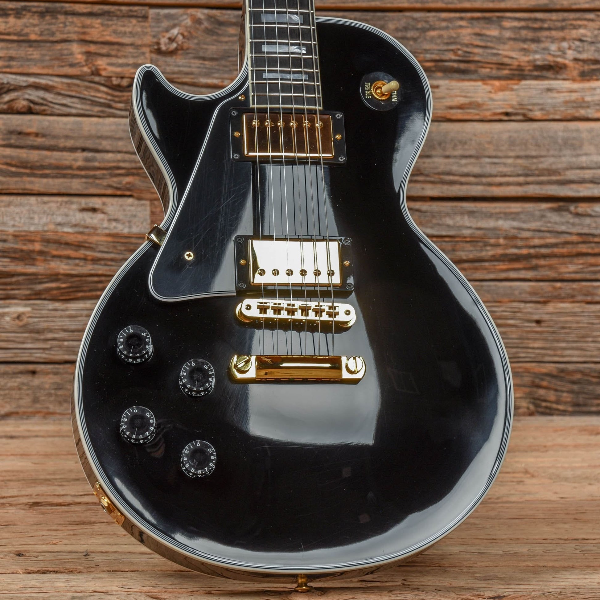 Gibson Custom Les Paul Custom Ebony 2021 LEFTY Electric Guitars / Solid Body