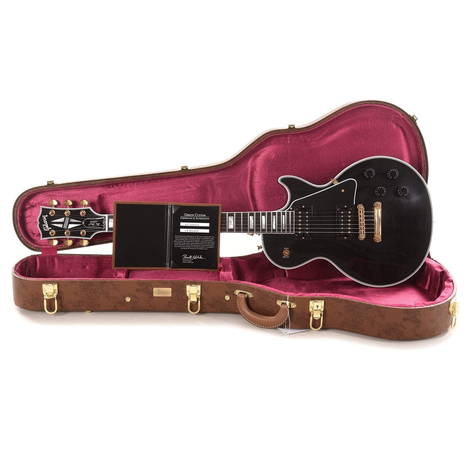 Gibson Custom Les Paul Custom Ebony Light Aged Electric Guitars / Solid Body