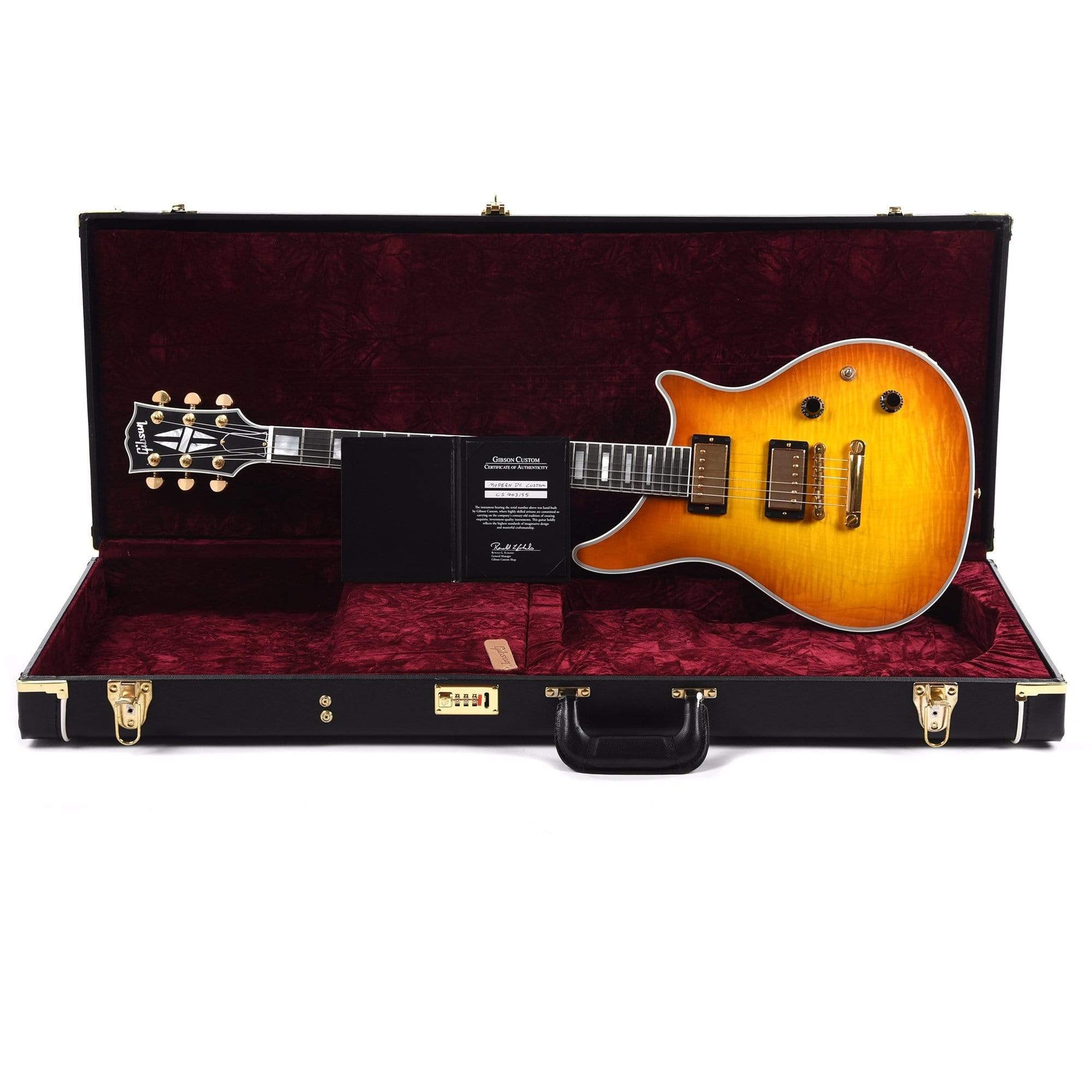 Gibson Custom Modern Double Cut Custom Figured Top Honey Burst Electric Guitars / Solid Body