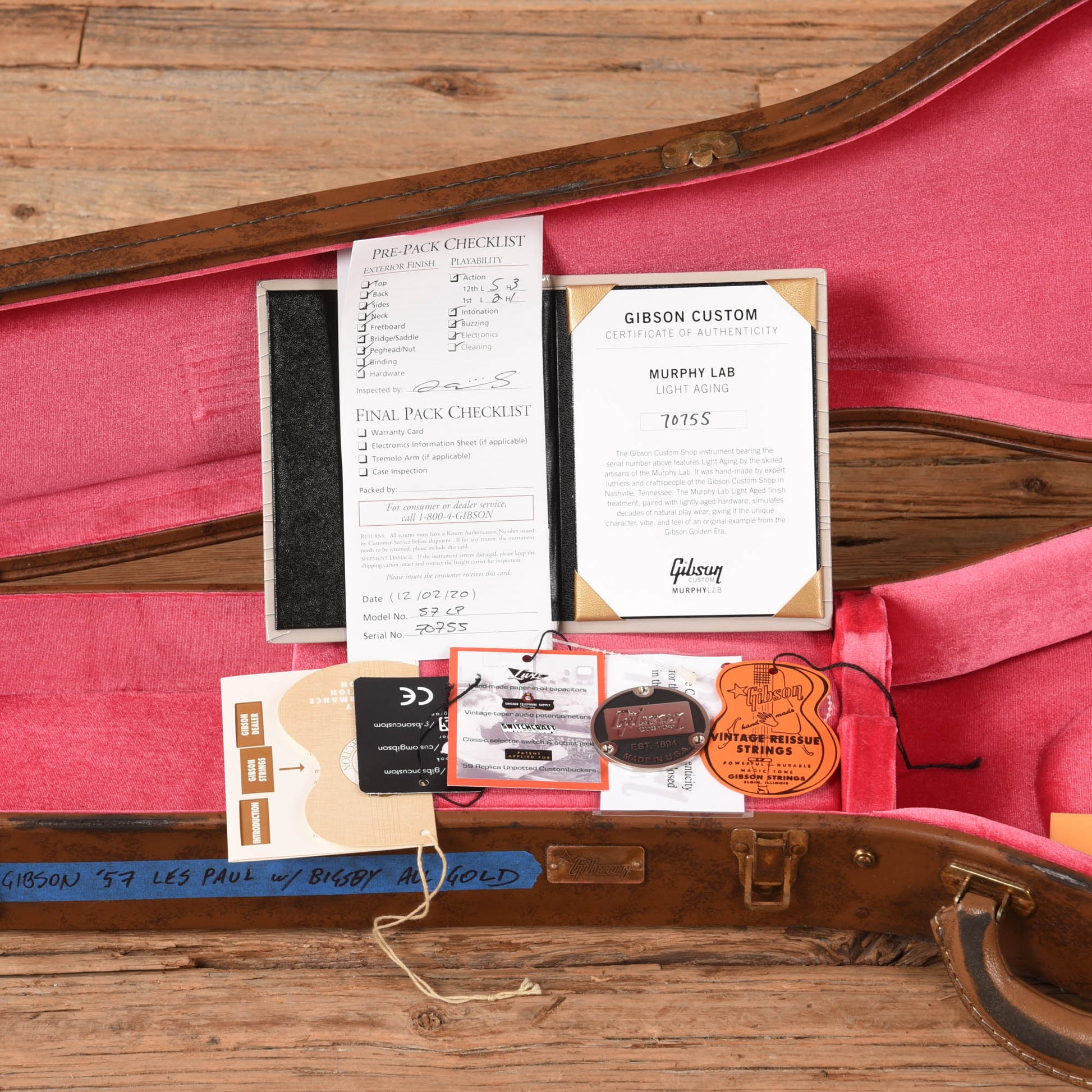 Gibson Custom Murphy Lab 1957 Les Paul Standard Reissue Light Aged w/ Bigsby Goldtop Electric Guitars / Solid Body