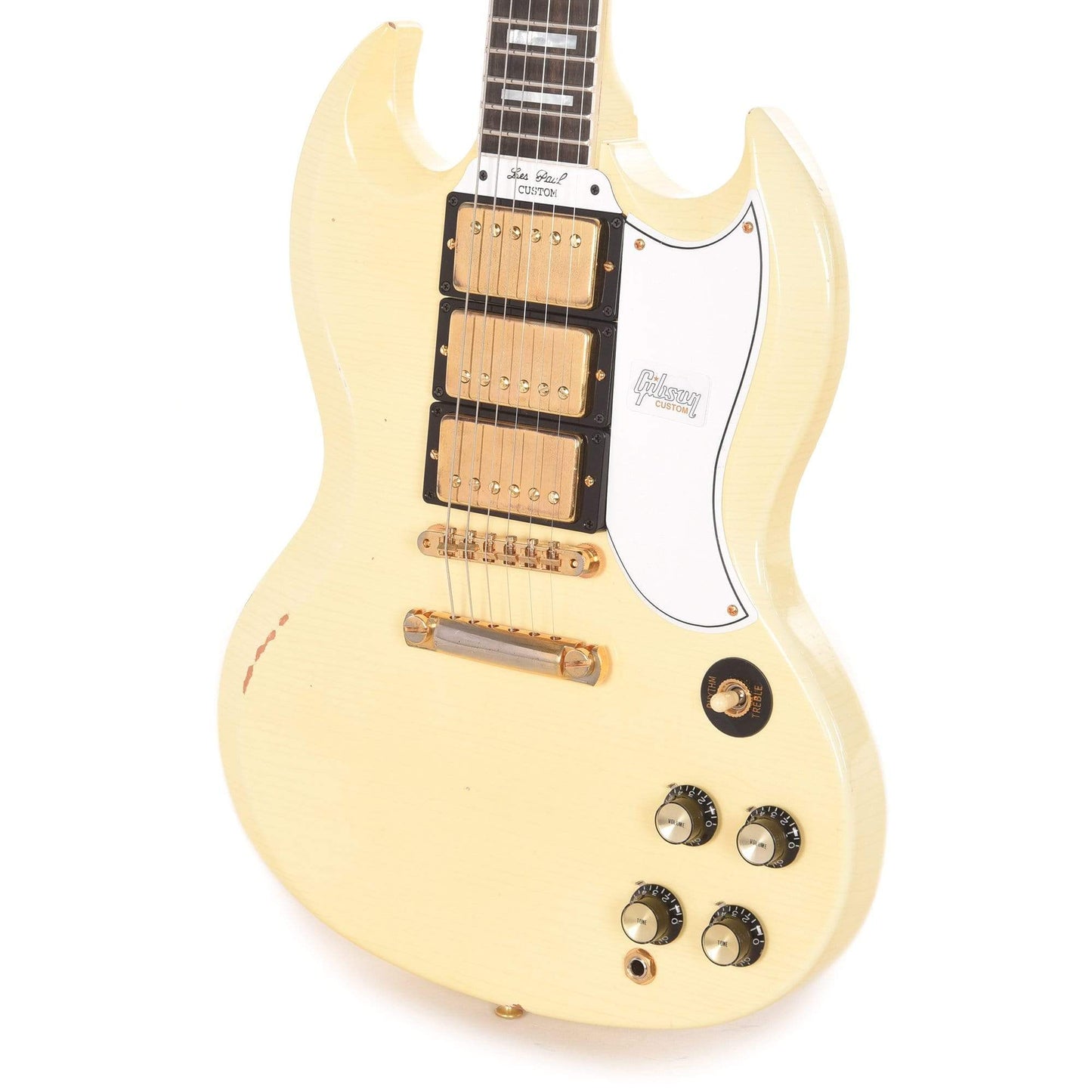 Gibson Custom SG Custom 3-Pickup Classic White Heavy Aged Electric Guitars / Solid Body