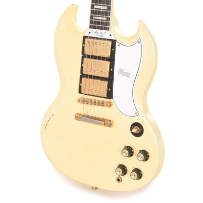 Gibson Custom SG Custom 3-Pickup Classic White Heavy Aged Electric Guitars / Solid Body