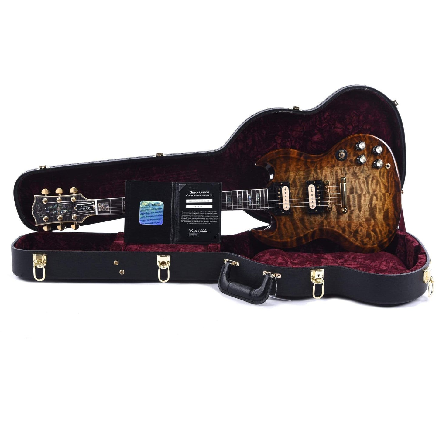 Gibson Custom SG Custom Exotic Quilted Top Whiskey Cobra Burst Gloss NAMM Show Display Electric Guitars / Solid Body