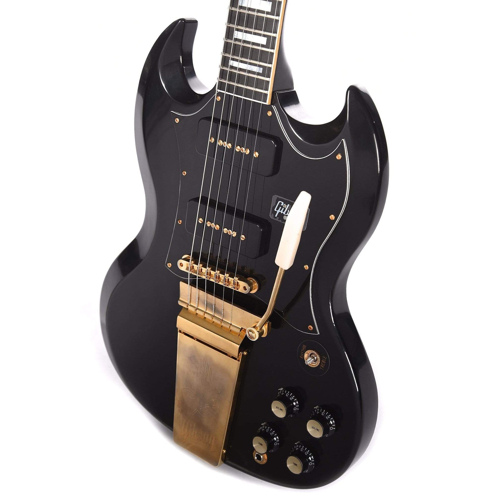 Gibson Custom SG Custom Lamp Black P90 VOS w/"Batwing" Pickguard Electric Guitars / Solid Body