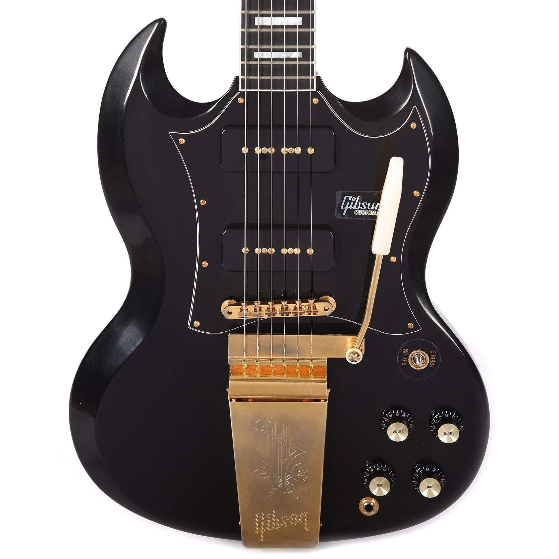 Gibson Custom SG Custom Lamp Black P90 VOS w/"Batwing" Pickguard Electric Guitars / Solid Body