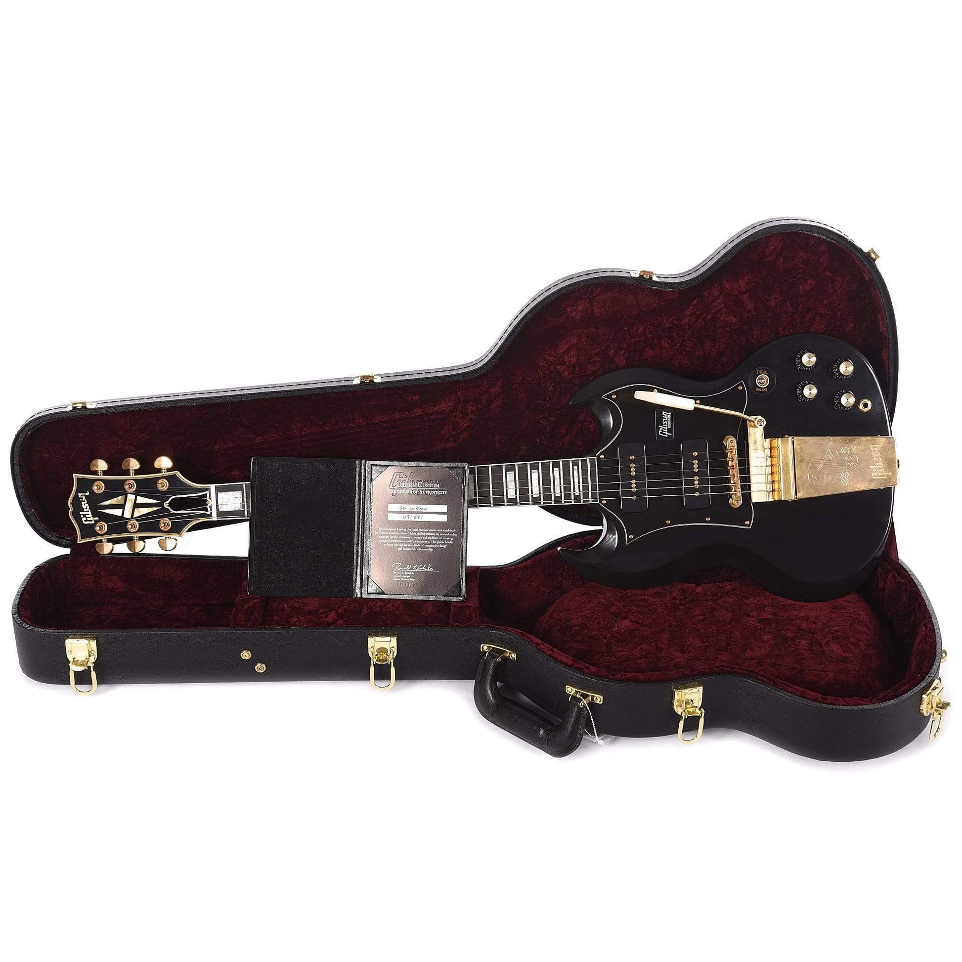 Gibson Custom SG Custom Lamp Black P90 VOS w/"Batwing" Pickguard Electric Guitars / Solid Body