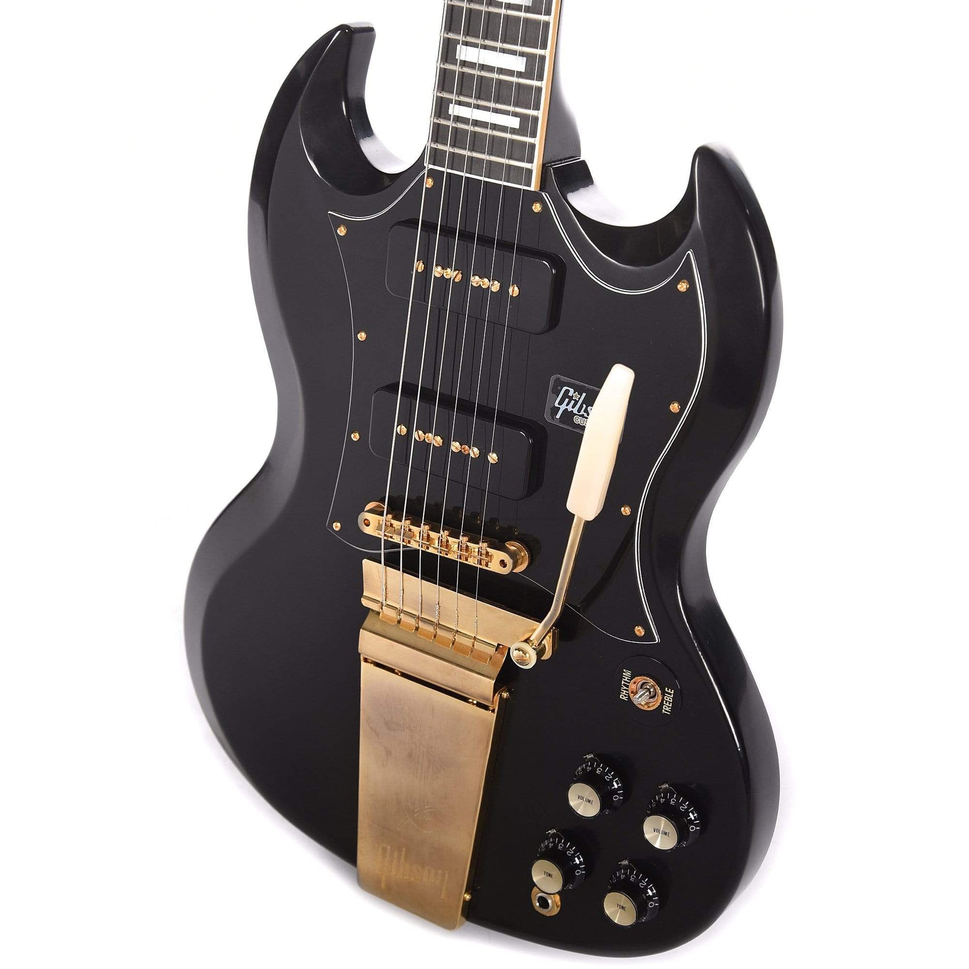 Gibson Custom SG Custom Lamp Black P90 VOS w/"Batwing" Pickguard Electric Guitars / Solid Body