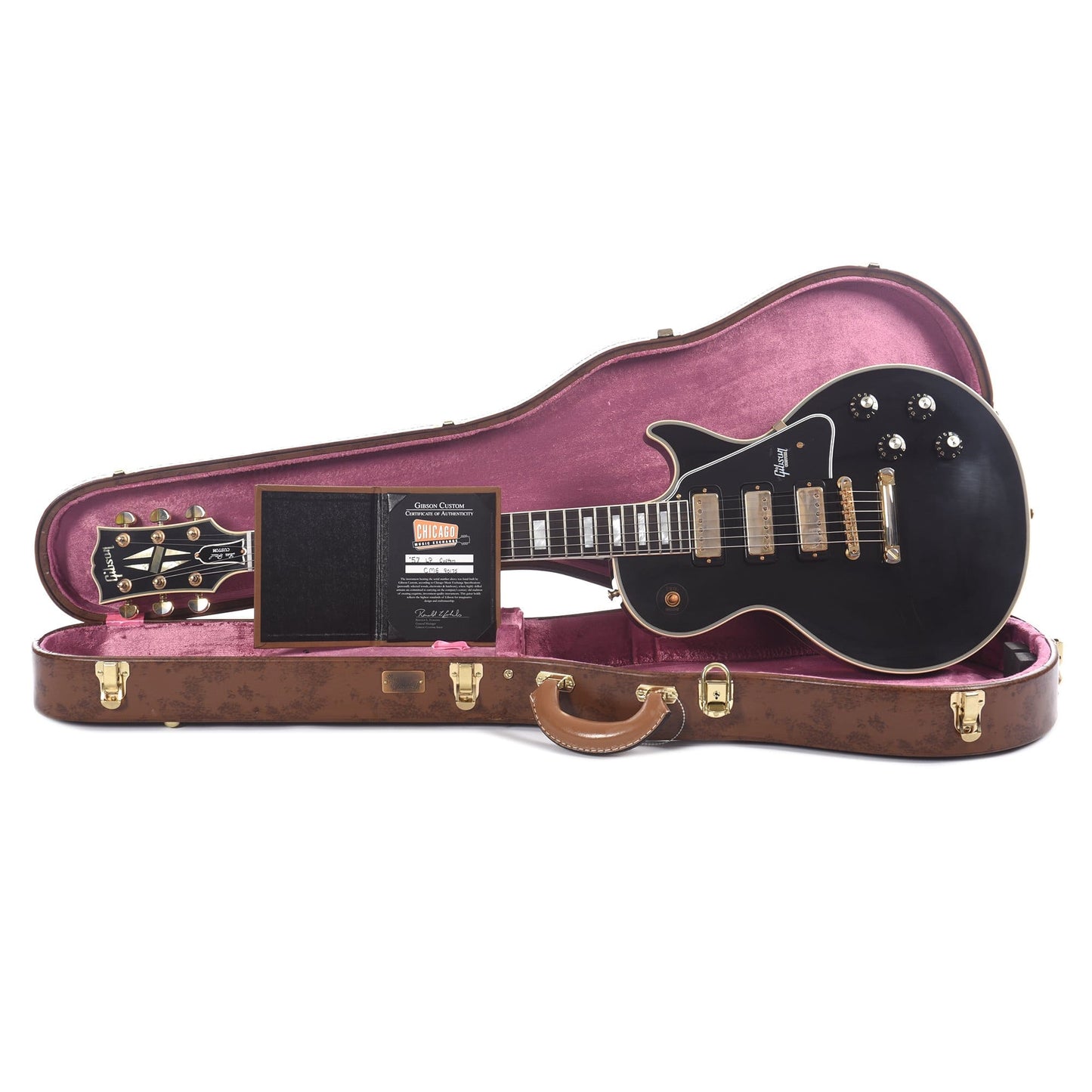 Gibson Custom Shop 1957 Les Paul Custom 3-Pickup Ebony VOS Electric Guitars / Solid Body