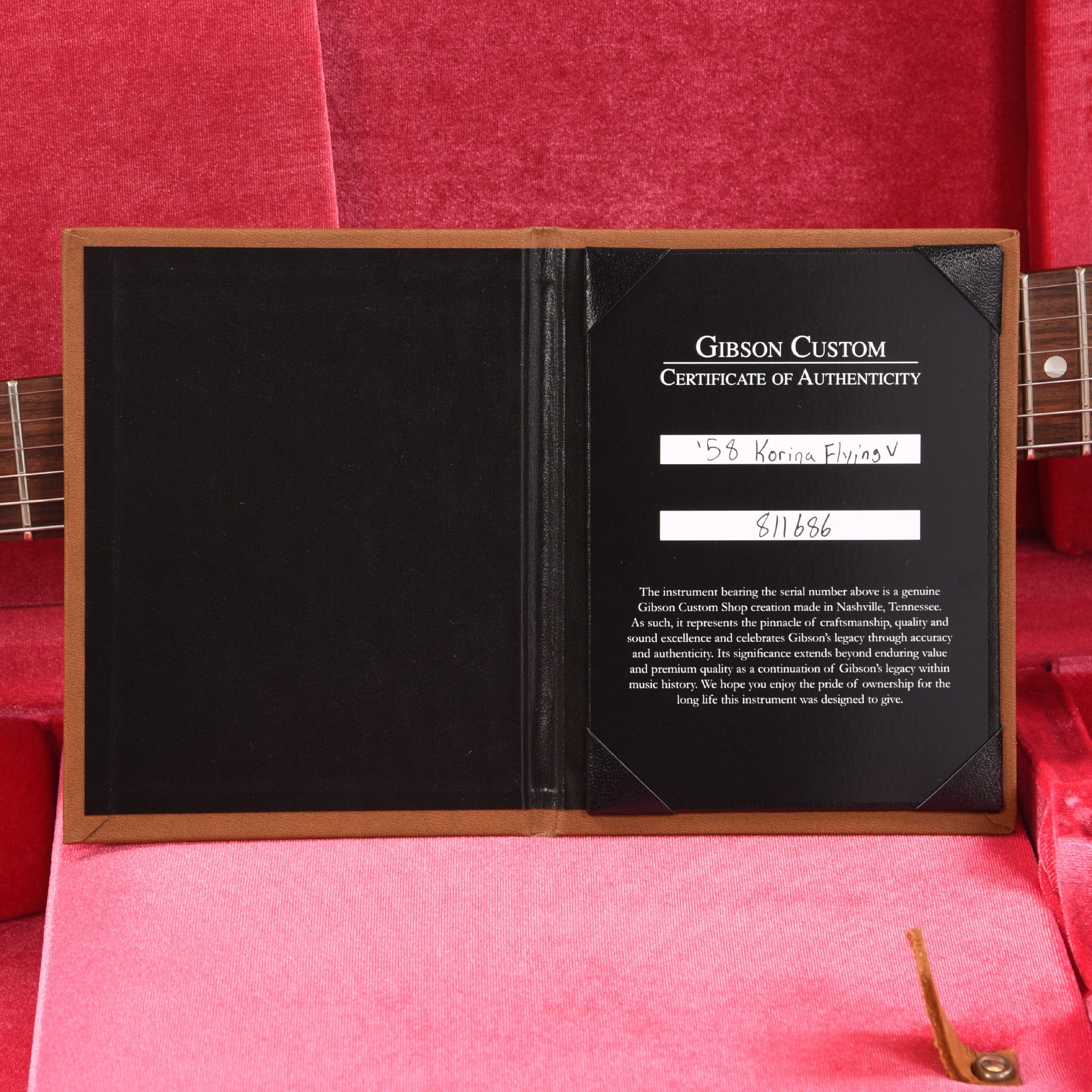 Gibson Custom Shop 1958 Korina Flying-V Reissue Natural w/Black Pickguard Electric Guitars / Solid Body