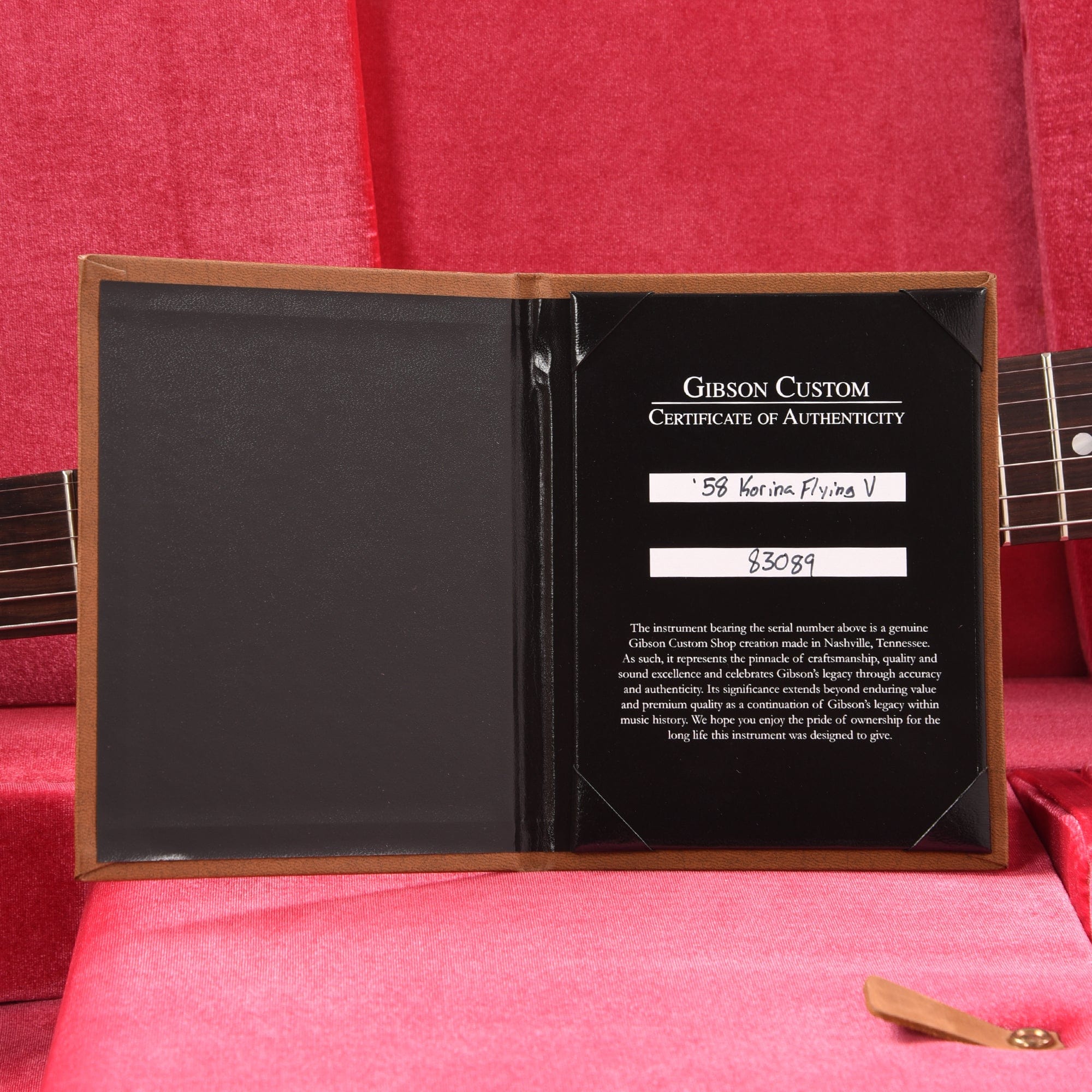 Gibson Custom Shop 1958 Korina Flying-V Reissue Natural w/Black Pickguard Electric Guitars / Solid Body