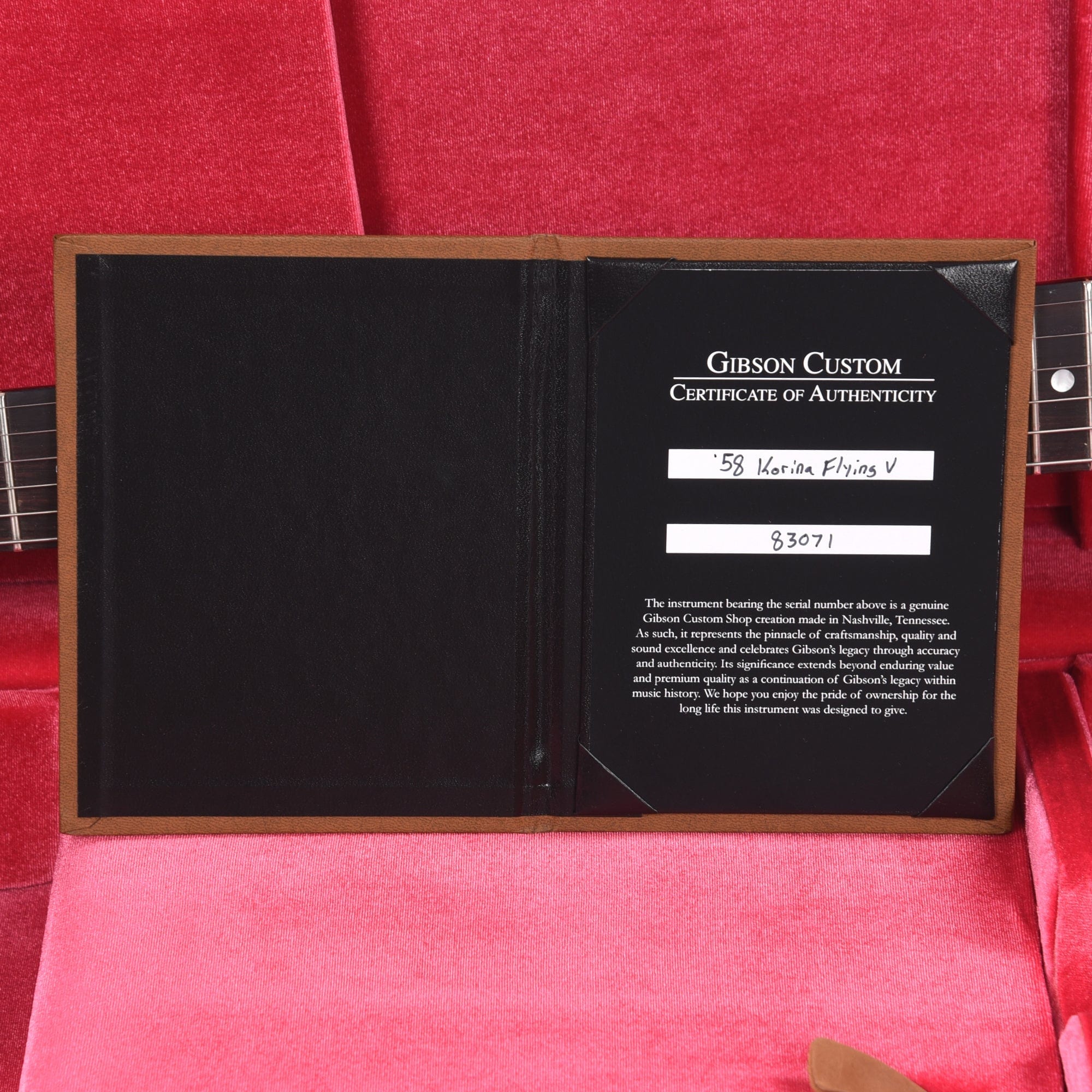 Gibson Custom Shop 1958 Korina Flying V Reissue Natural w/White Pickguard Electric Guitars / Solid Body