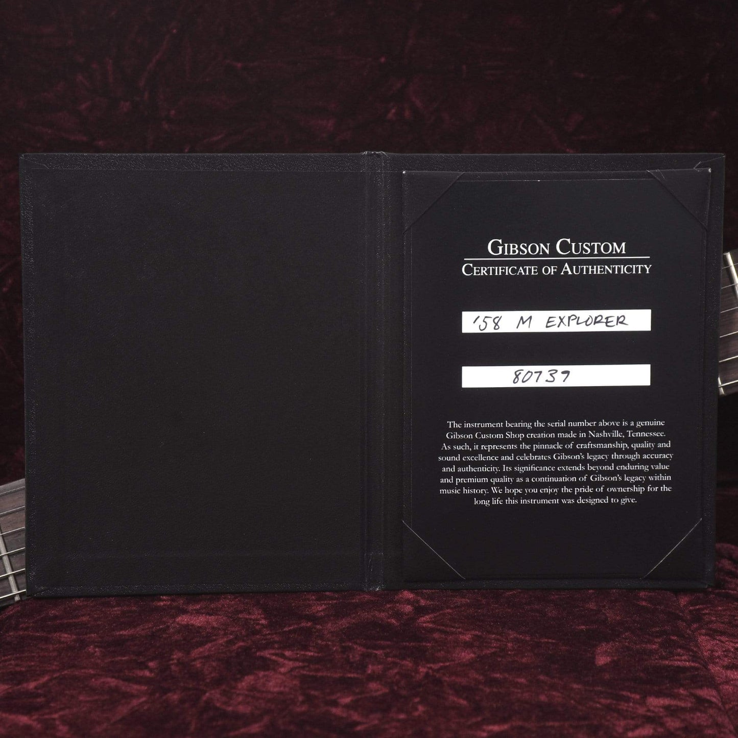 Gibson Custom Shop 1958 Mahogany Explorer Reissue Walnut VOS Electric Guitars / Solid Body