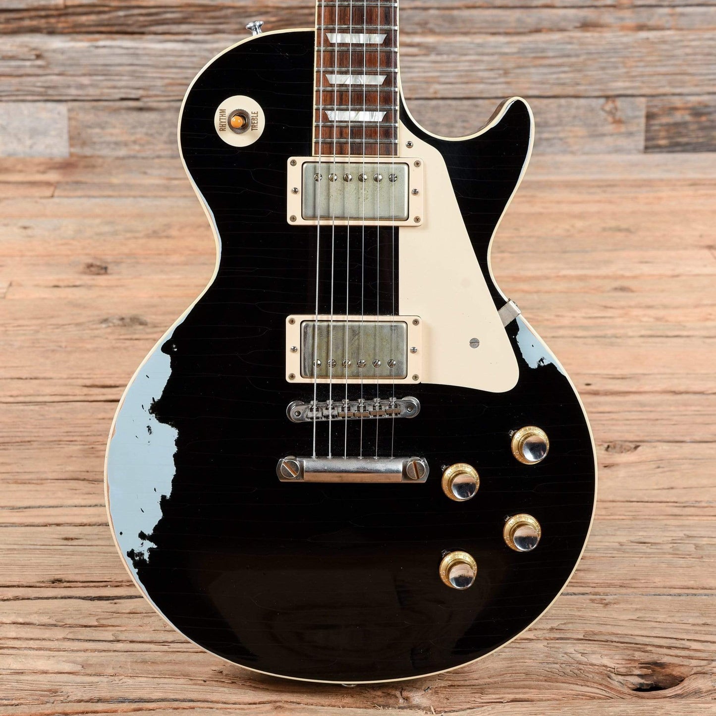 Gibson Custom Shop 1960 Les Paul Standard Lightly Aged Black Over Frost Blue 2016 Electric Guitars / Solid Body