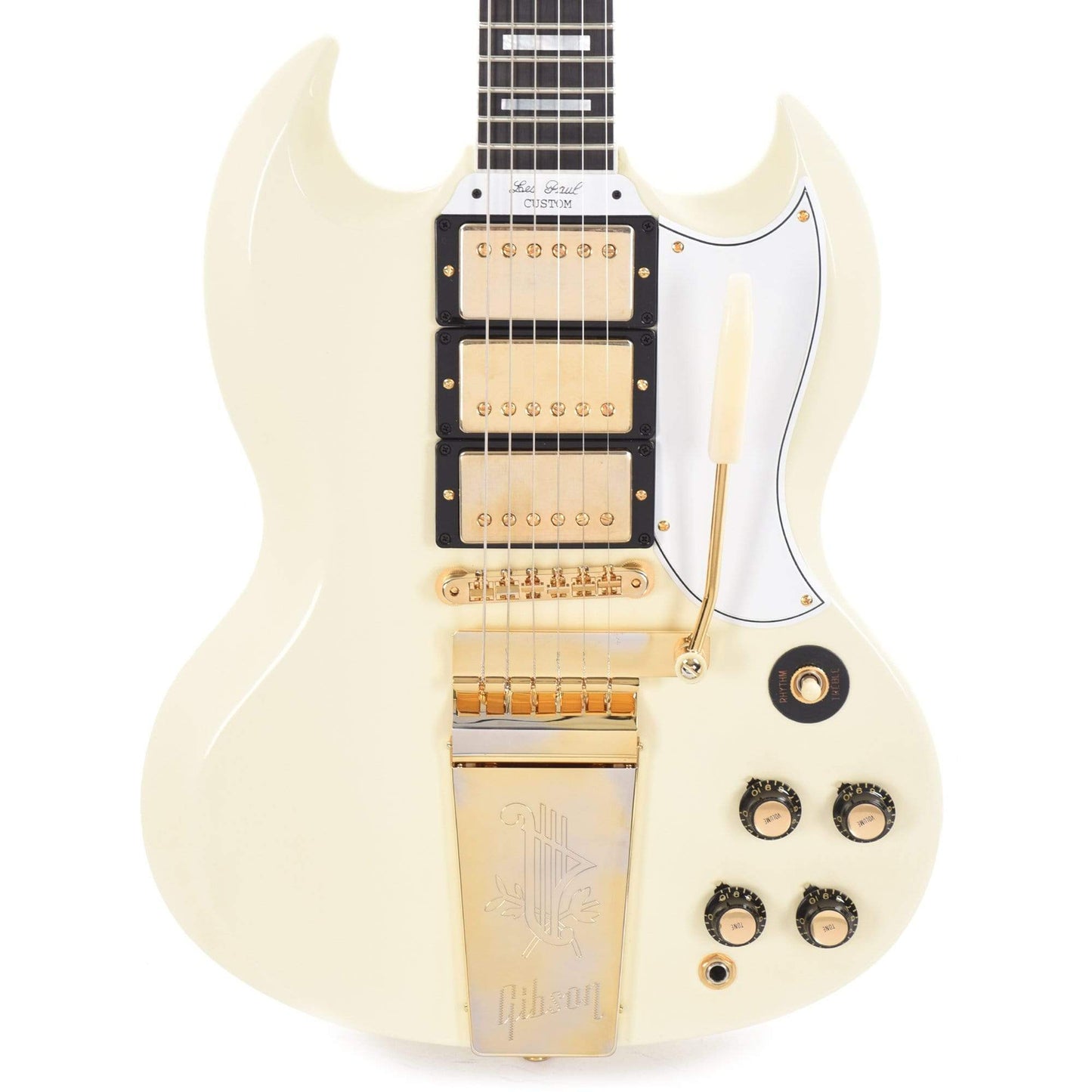 Gibson Custom Shop 1963 Les Paul SG Custom Reissue w/Maestro Classic White VOS Electric Guitars / Solid Body