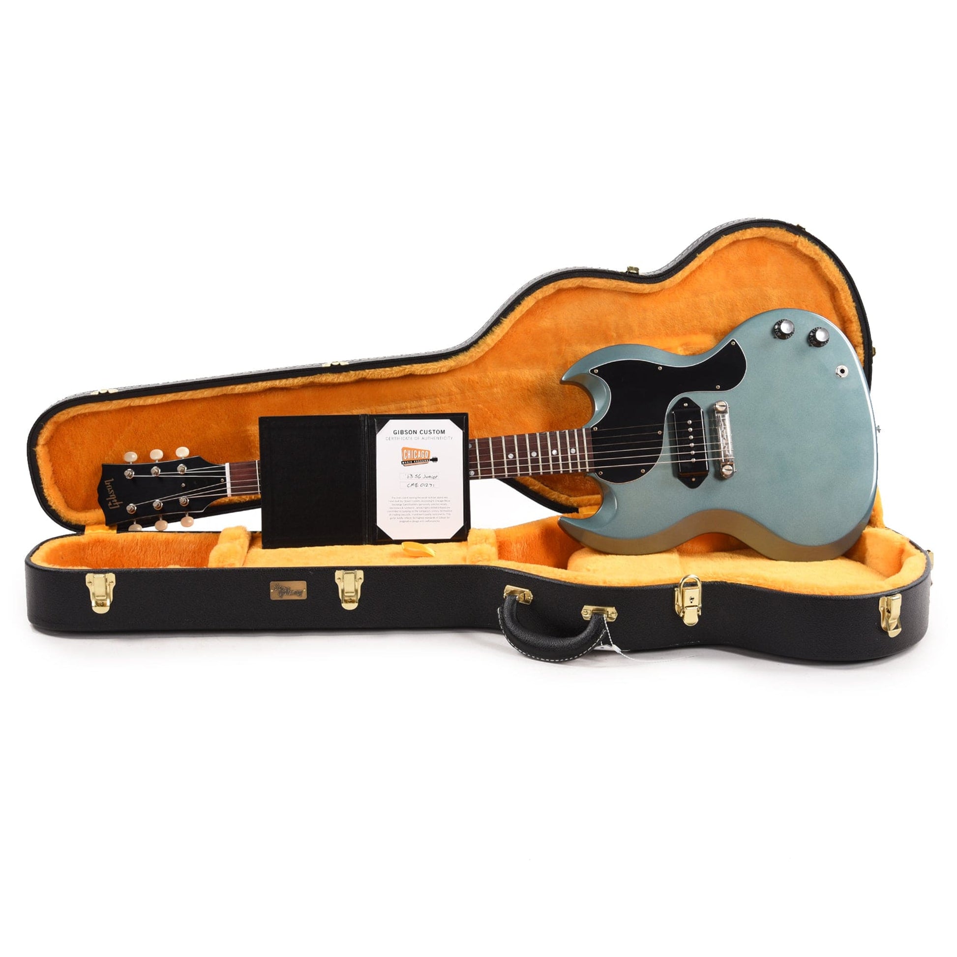 Gibson Custom Shop 1963 SG Junior Reissue "CME Spec" Heavy Antique Pelham Blue VOS Electric Guitars / Solid Body