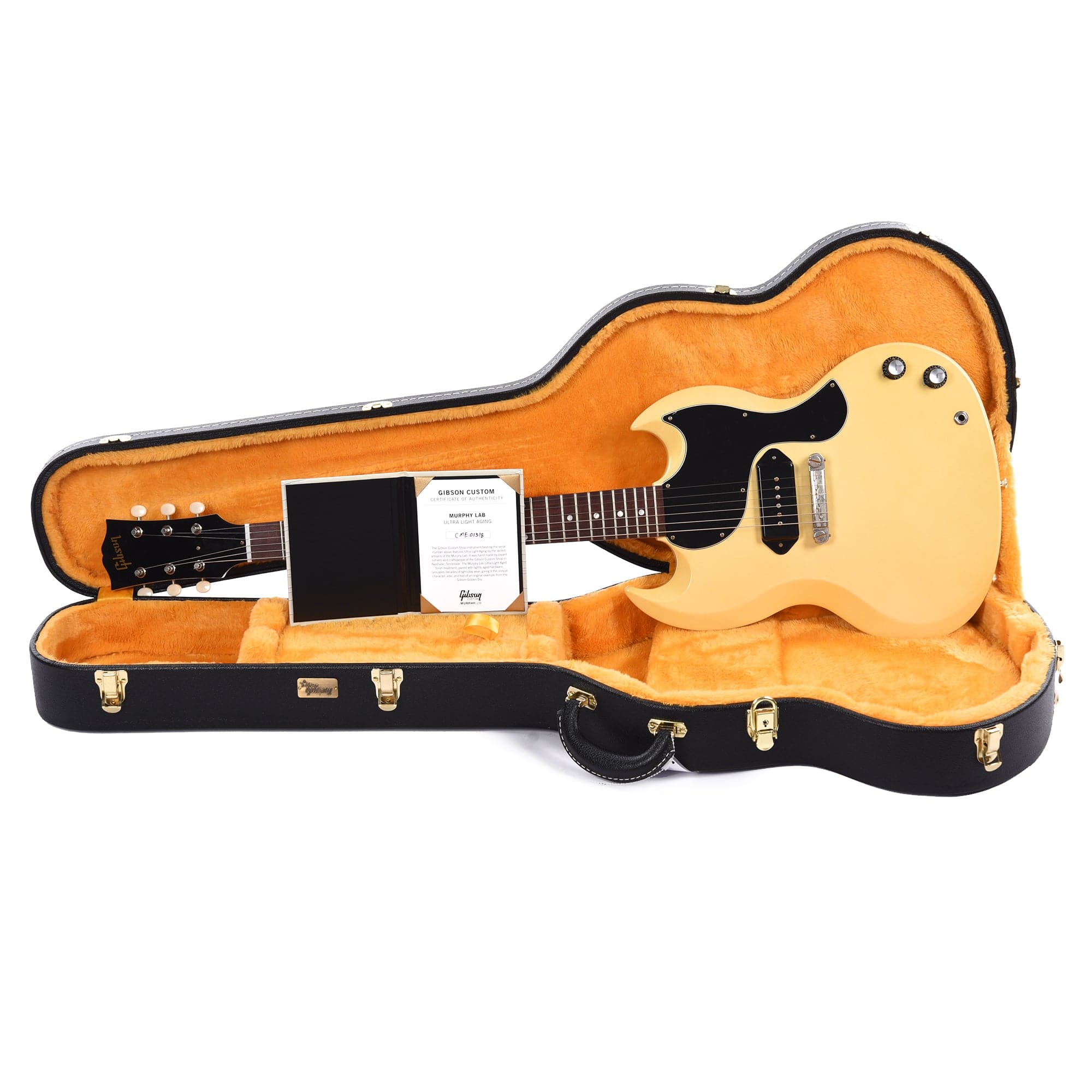 Gibson Custom Shop 1963 SG Junior Reissue Heavy Antique Polaris White Murphy Lab Ultra Light Aged Electric Guitars / Solid Body