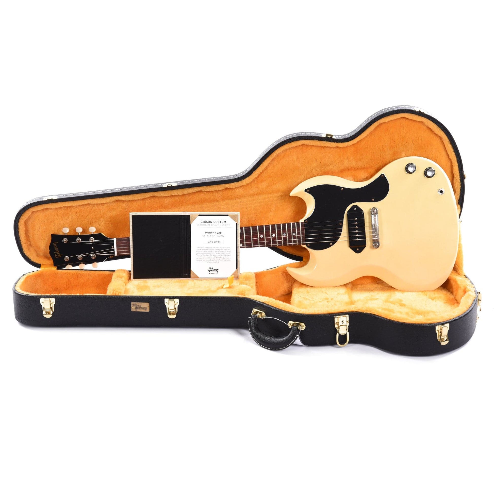 Gibson Custom Shop 1963 SG Junior Reissue Heavy Antique Polaris White Murphy Lab Ultra Light Aged Electric Guitars / Solid Body