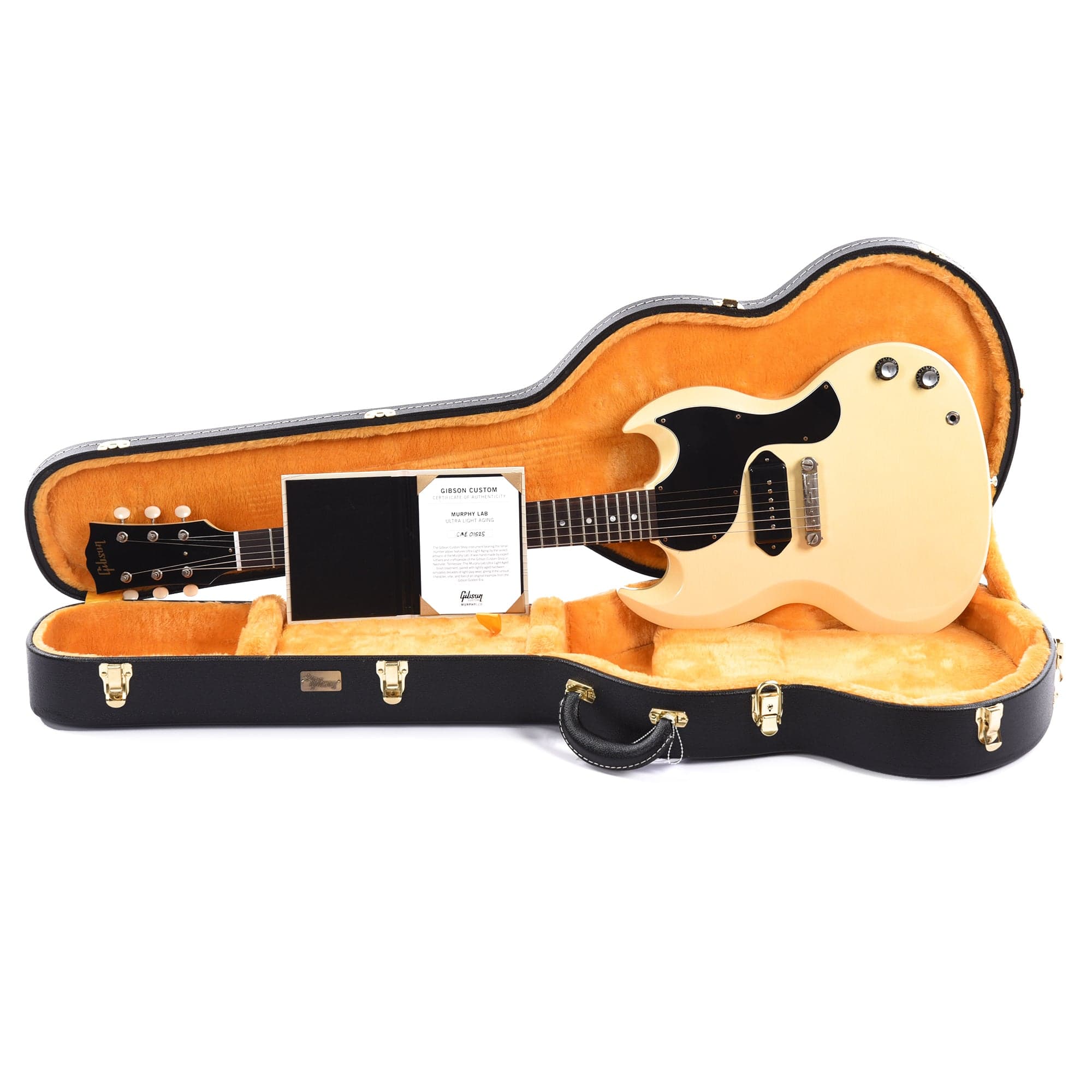 Gibson Custom Shop 1963 SG Junior Reissue Heavy Antique Polaris White Murphy Lab Ultra Light Aged Electric Guitars / Solid Body