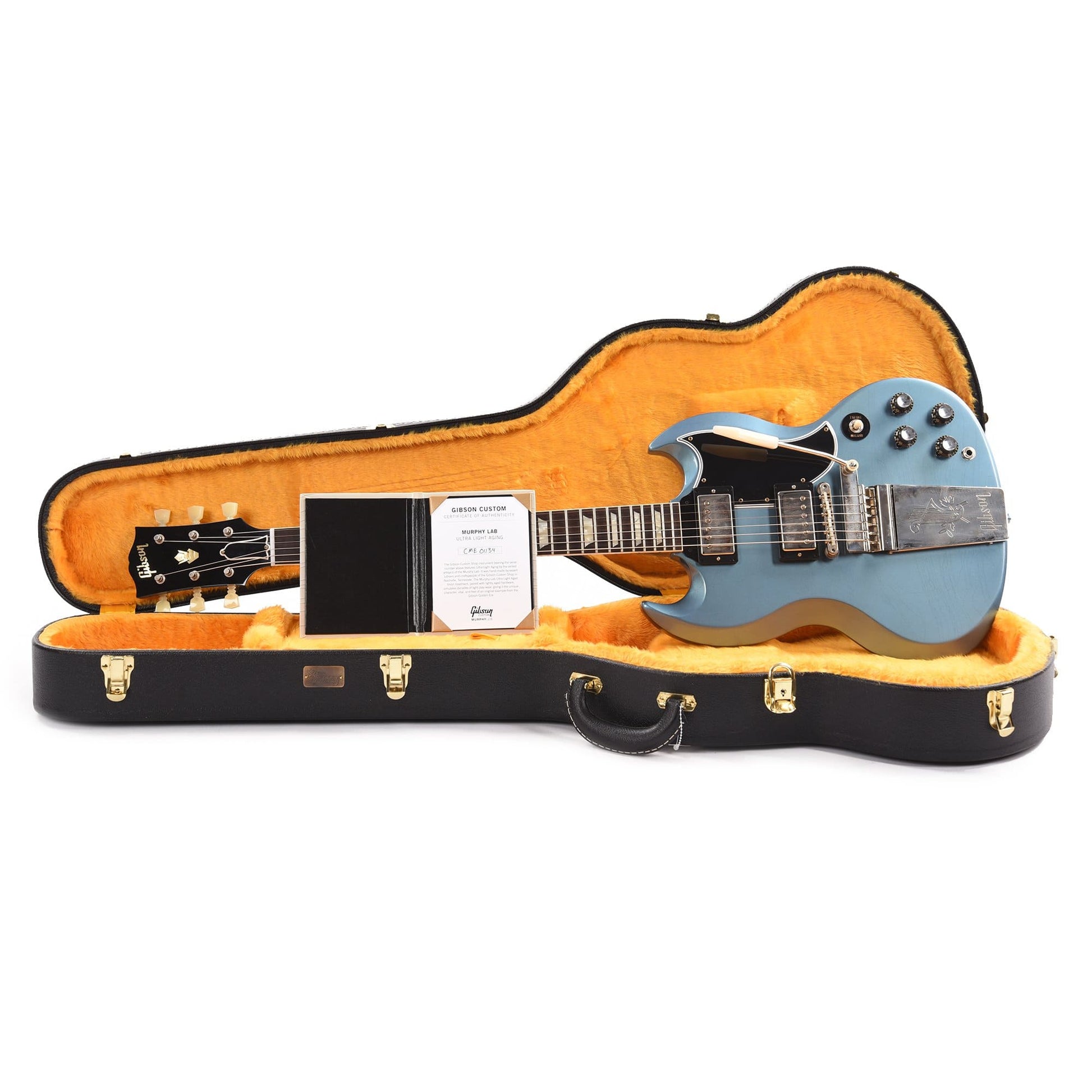 Gibson Custom Shop 1964 SG Standard Reissue "CME Spec" Heavy Antique Pelham Blue Murphy Lab Ultra Light Aged w/Maestro Vibrola Electric Guitars / Solid Body