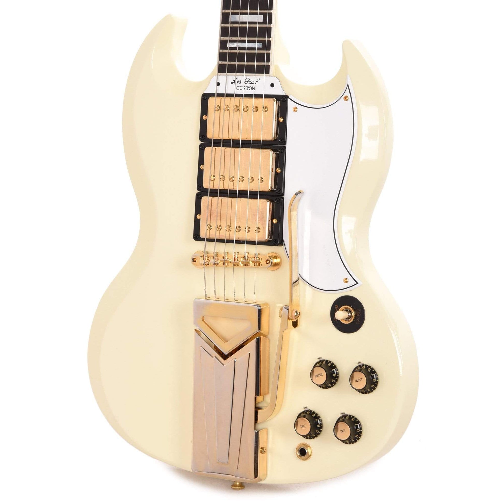 Gibson Custom Shop 60th Anniversary 1961 SG Les Paul Custom Classic White VOS w/Sideway Vibrola Electric Guitars / Solid Body