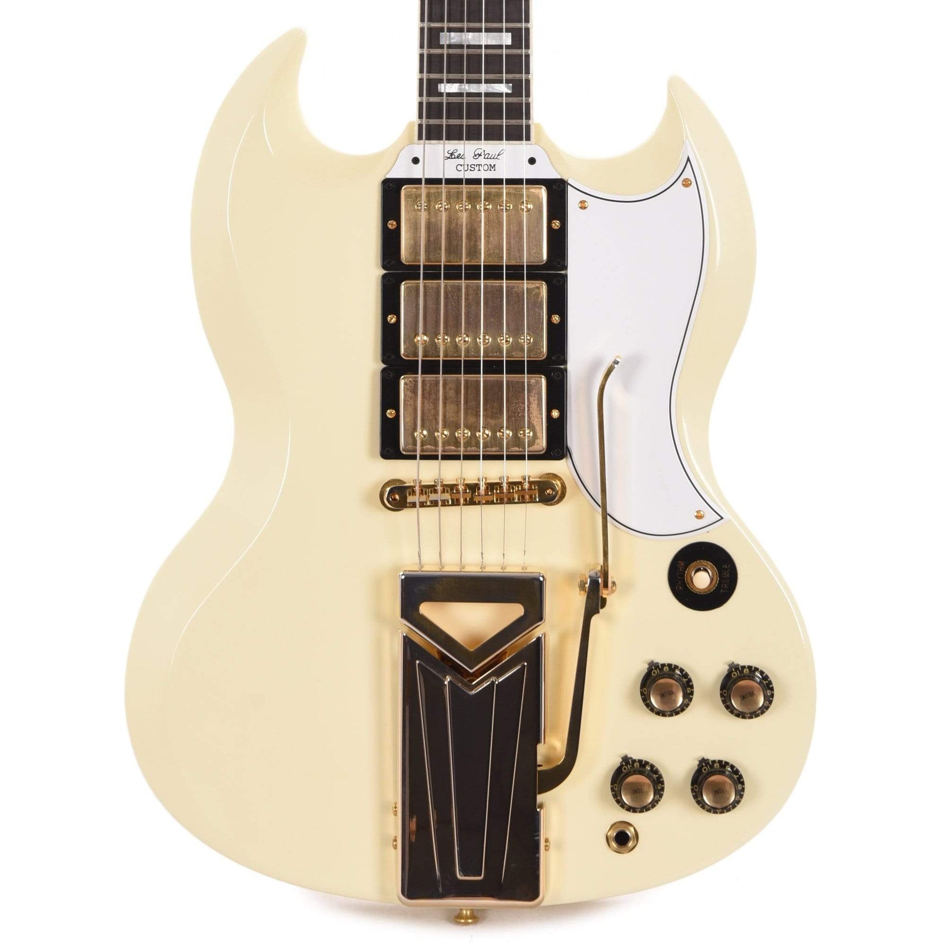 Gibson Custom Shop 60th Anniversary 1961 SG Les Paul Custom Classic White VOS w/Sideway Vibrola Electric Guitars / Solid Body