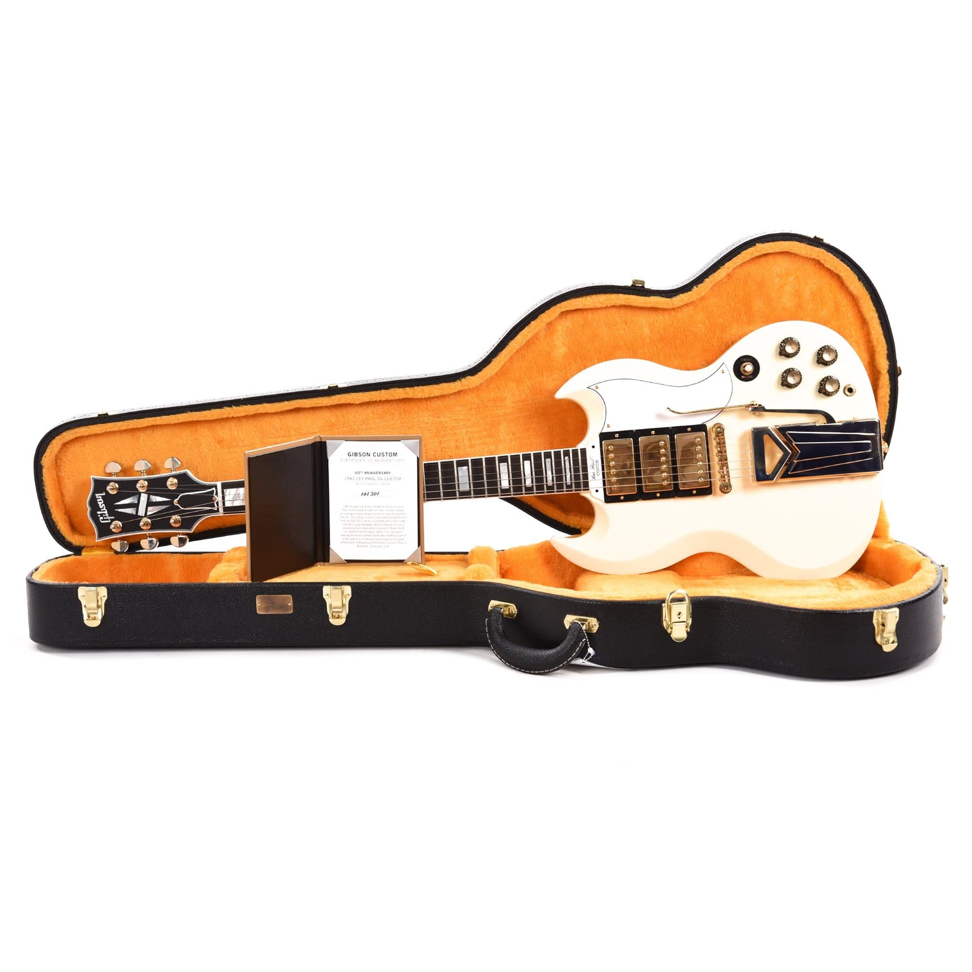 Gibson Custom Shop 60th Anniversary 1961 SG Les Paul Custom Classic White VOS w/Sideway Vibrola Electric Guitars / Solid Body