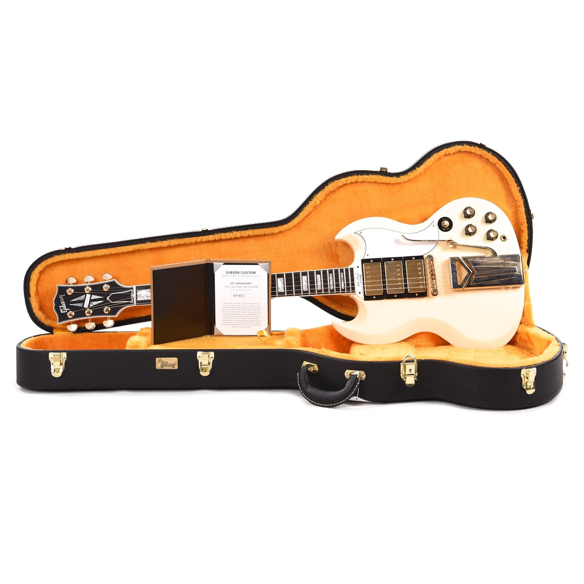 Gibson Custom Shop 60th Anniversary 1961 SG Les Paul Custom Classic White VOS w/Sideway Vibrola Electric Guitars / Solid Body