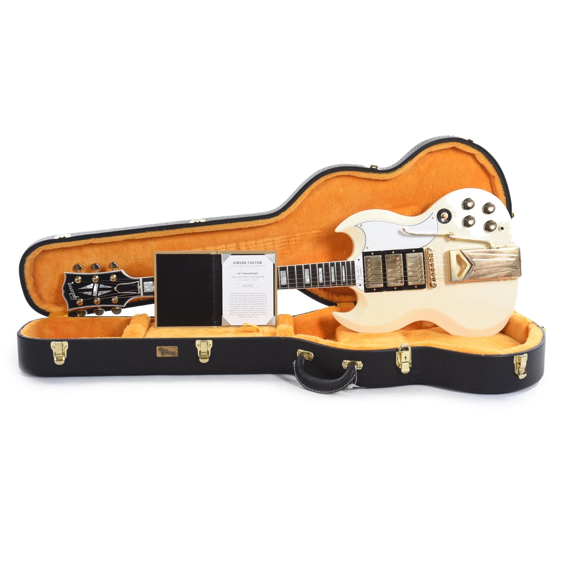 Gibson Custom Shop 60th Anniversary 1961 SG Les Paul Custom Classic White VOS w/Sideway Vibrola Electric Guitars / Solid Body