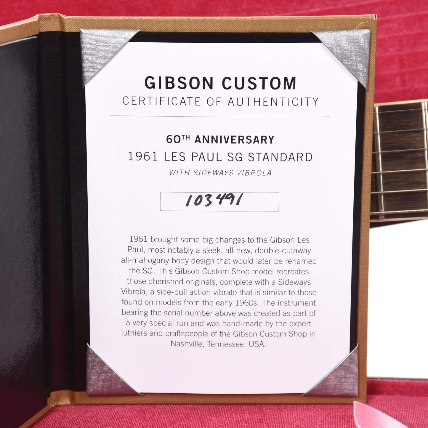 Gibson Custom Shop 60th Anniversary 1961 SG Les Paul Standard Cherry Red VOS w/Sideway Vibrola Electric Guitars / Solid Body