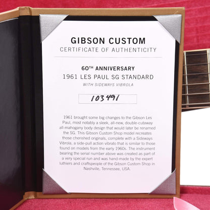 Gibson Custom Shop 60th Anniversary 1961 SG Les Paul Standard Cherry Red VOS w/Sideway Vibrola Electric Guitars / Solid Body