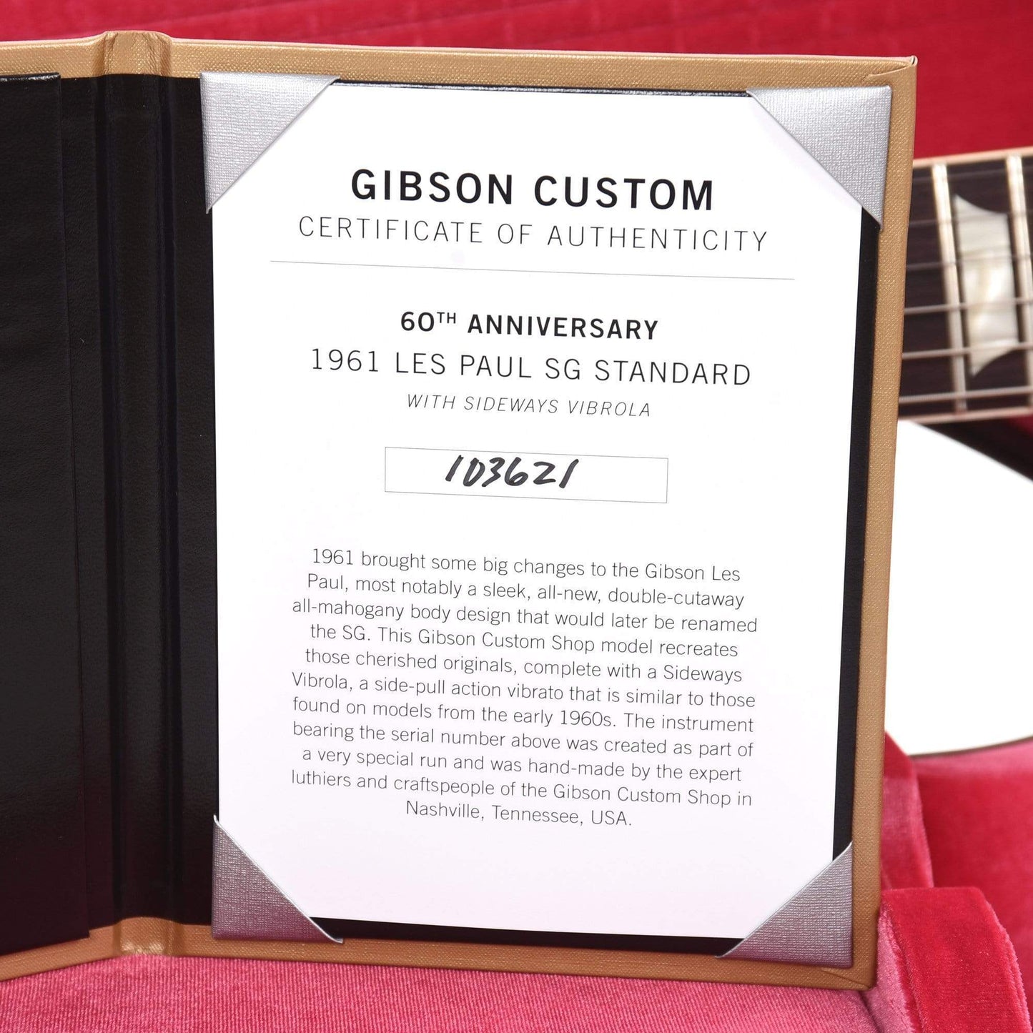 Gibson Custom Shop 60th Anniversary 1961 SG Les Paul Standard Cherry Red VOS w/Sideway Vibrola Electric Guitars / Solid Body
