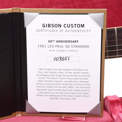 Gibson Custom Shop 60th Anniversary 1961 SG Les Paul Standard Cherry Red VOS w/Sideway Vibrola Electric Guitars / Solid Body